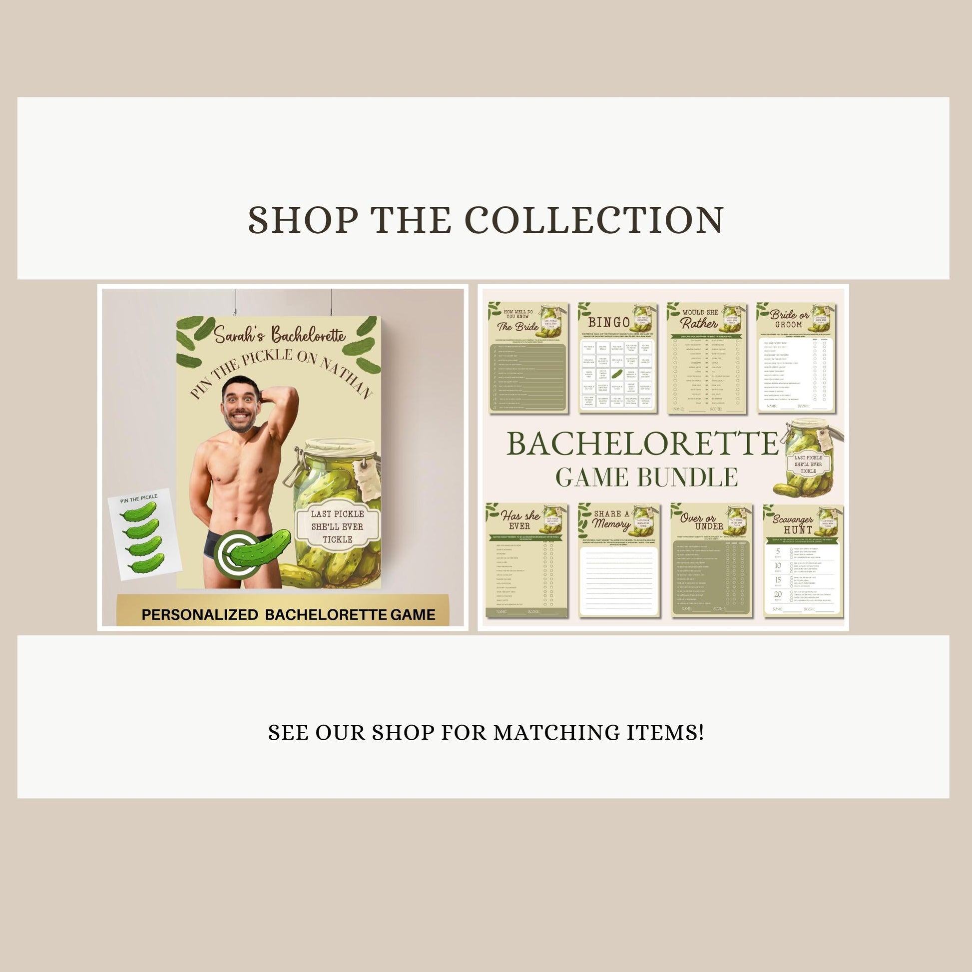 Pickle theme bachelorette Party Custom Banner Last Pickle She'll ever Tickle personalized decor sign Pickle Decorations Pickle Ball Bach