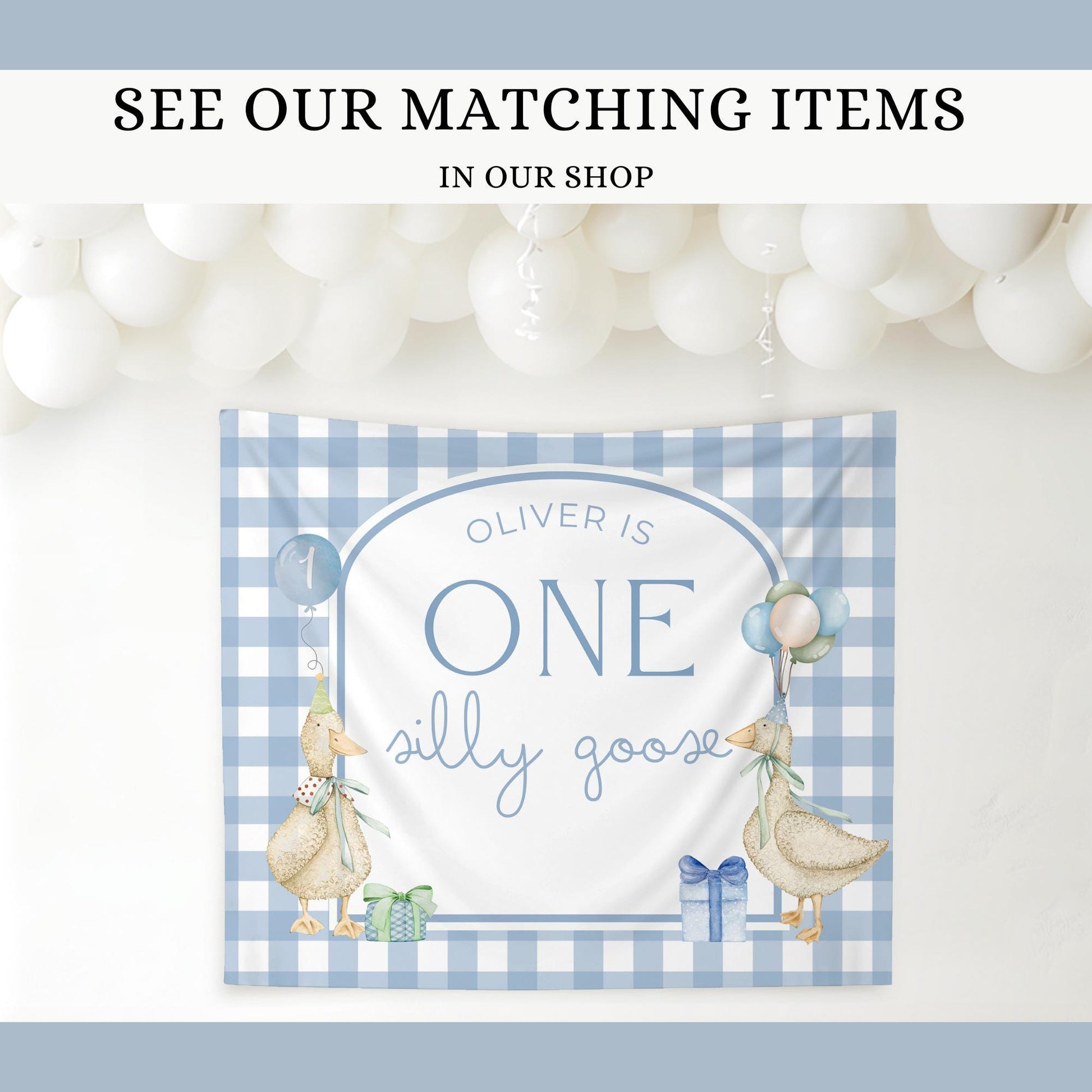 One Silly Goose Birthday Invite Goose First Birthday Party Decor One Silly Goose 1st Birthday Bundle Goose Theme Party Goose Birthday Decor