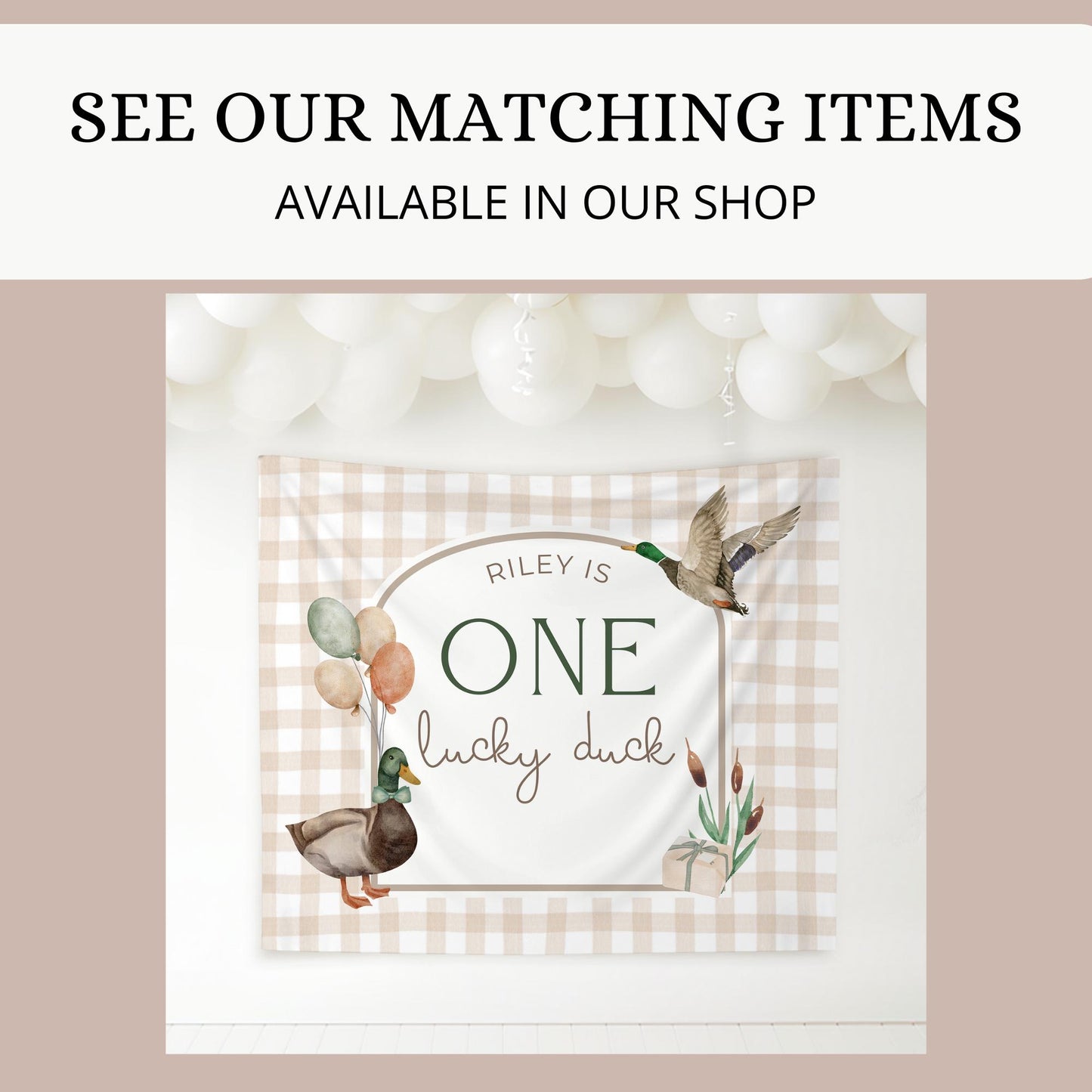 One Lucky Duck Birthday Invite Mallard Duck First Birthday 1st Birthday Duck theme Decor Editable  Invitation Duck Party Decorations