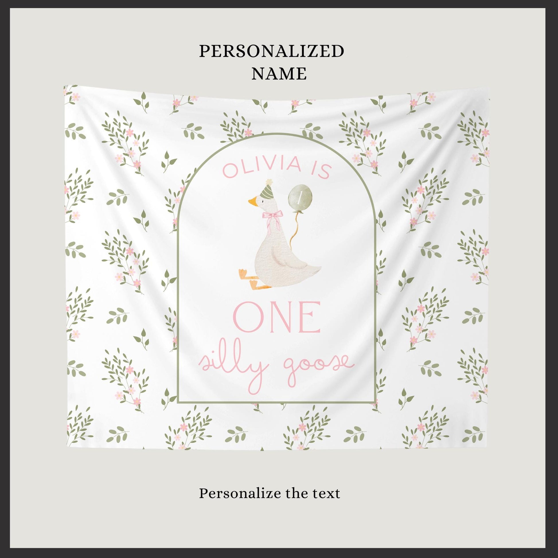 One Silly Goose Birthday Personalized Banner 1st Birthday Silly Goose Party Decor Photo Backdrop Goose Custom Banner First Birthday Ideas