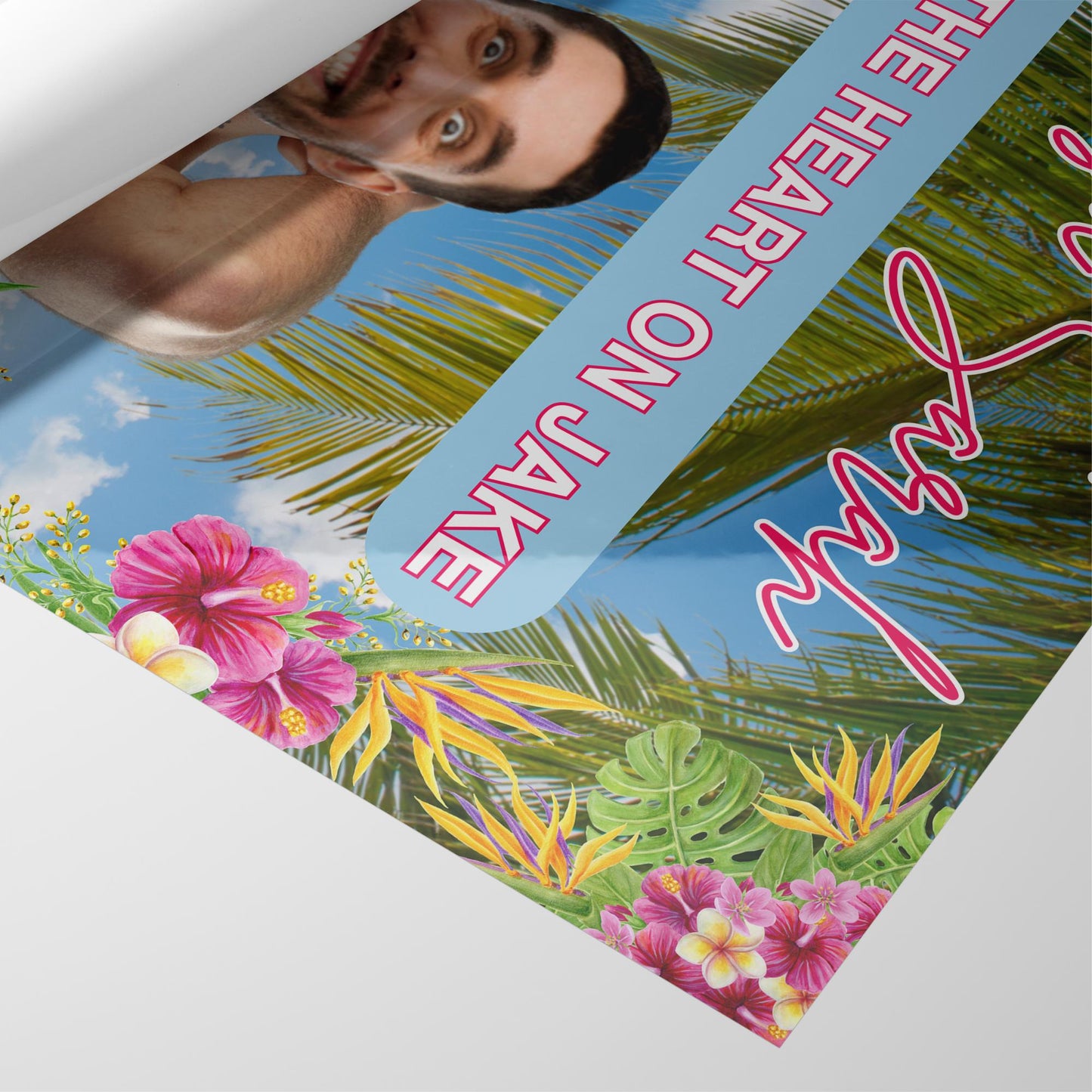 Island of Love  Bachelorette Game Personalized Groom Face Printable Poster Beach Bachelorette Party Decor Bombshell Bride Theme Hen Do