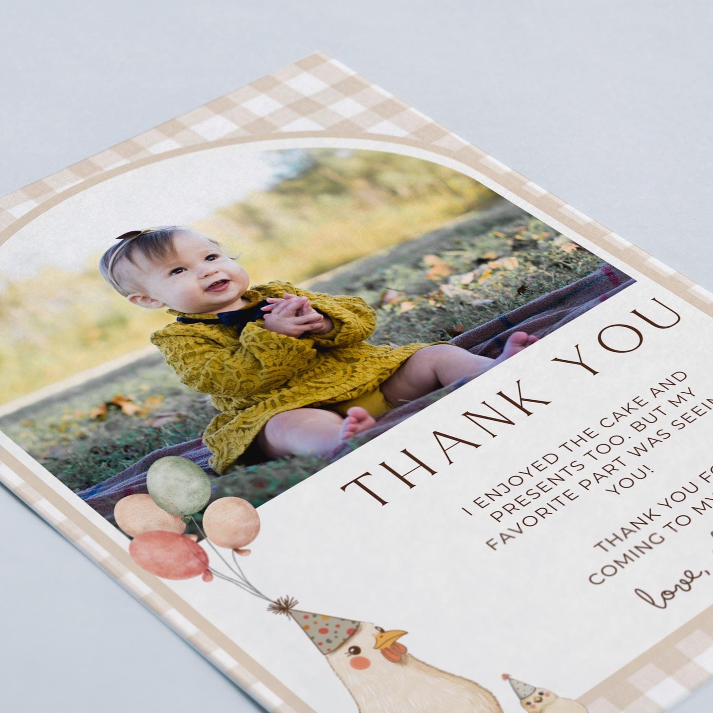 One Cute Chick Birthday Thank you Card 1st Birthday Chicken themed First Birthday Favor Tags Editable Template This Chick is One party