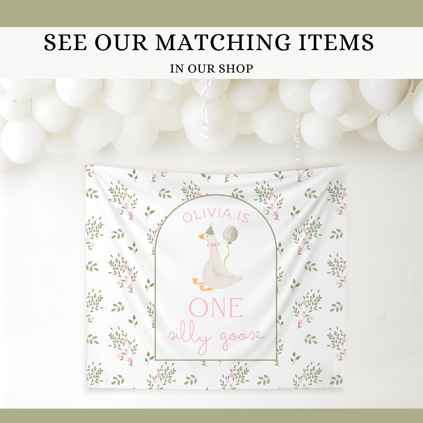One Silly Goose Birthday Invite Goose First Birthday Party Decor One Silly Goose 1st Birthday Bundle Goose Theme Party Goose Birthday Decor