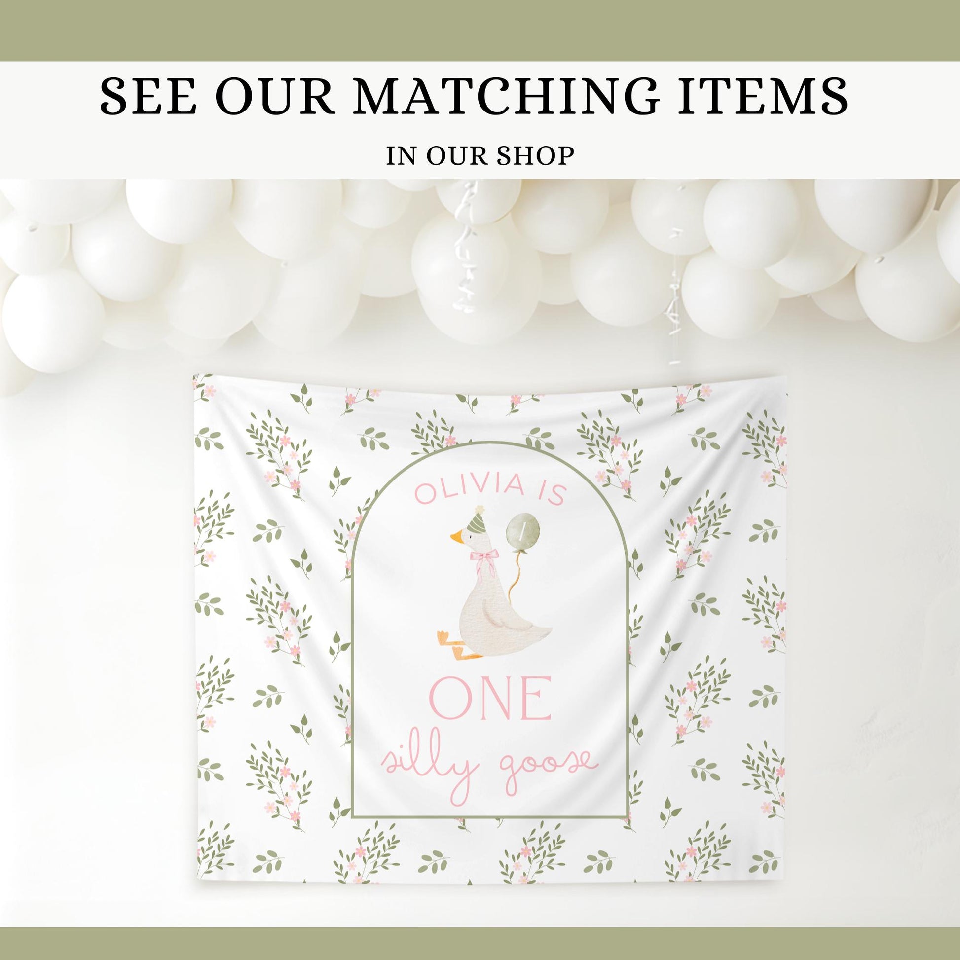 One Silly Goose Birthday Invite Goose First Birthday Party Decor One Silly Goose 1st Birthday Bundle Goose Theme Party Goose Birthday Decor