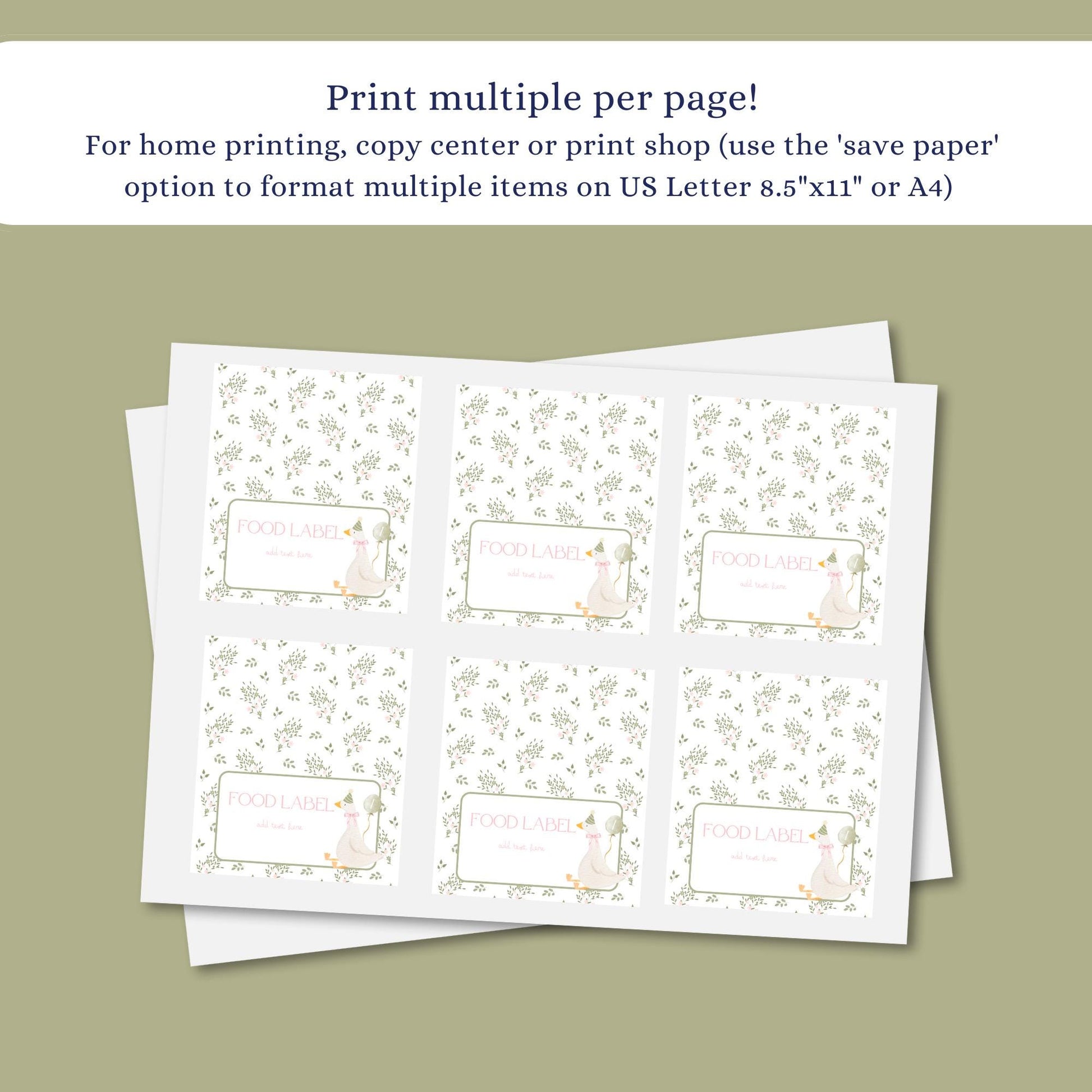 Silly Goose 1st Birthday Buffet Labels Goose 1st Birthday Place Cards First Birthday Food Labels One Lucky Duck Birthday Goose Baby Shower