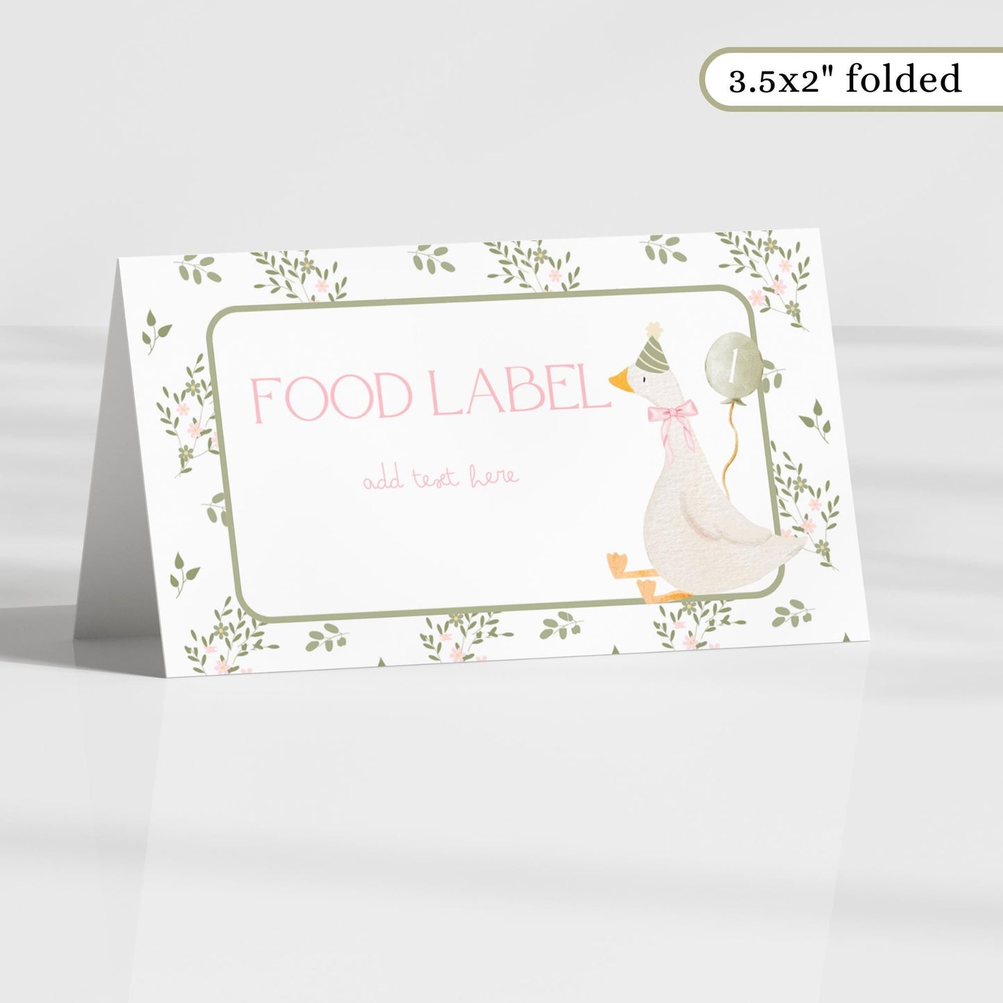 Silly Goose 1st Birthday Buffet Labels Goose 1st Birthday Place Cards First Birthday Food Labels One Lucky Duck Birthday Goose Baby Shower