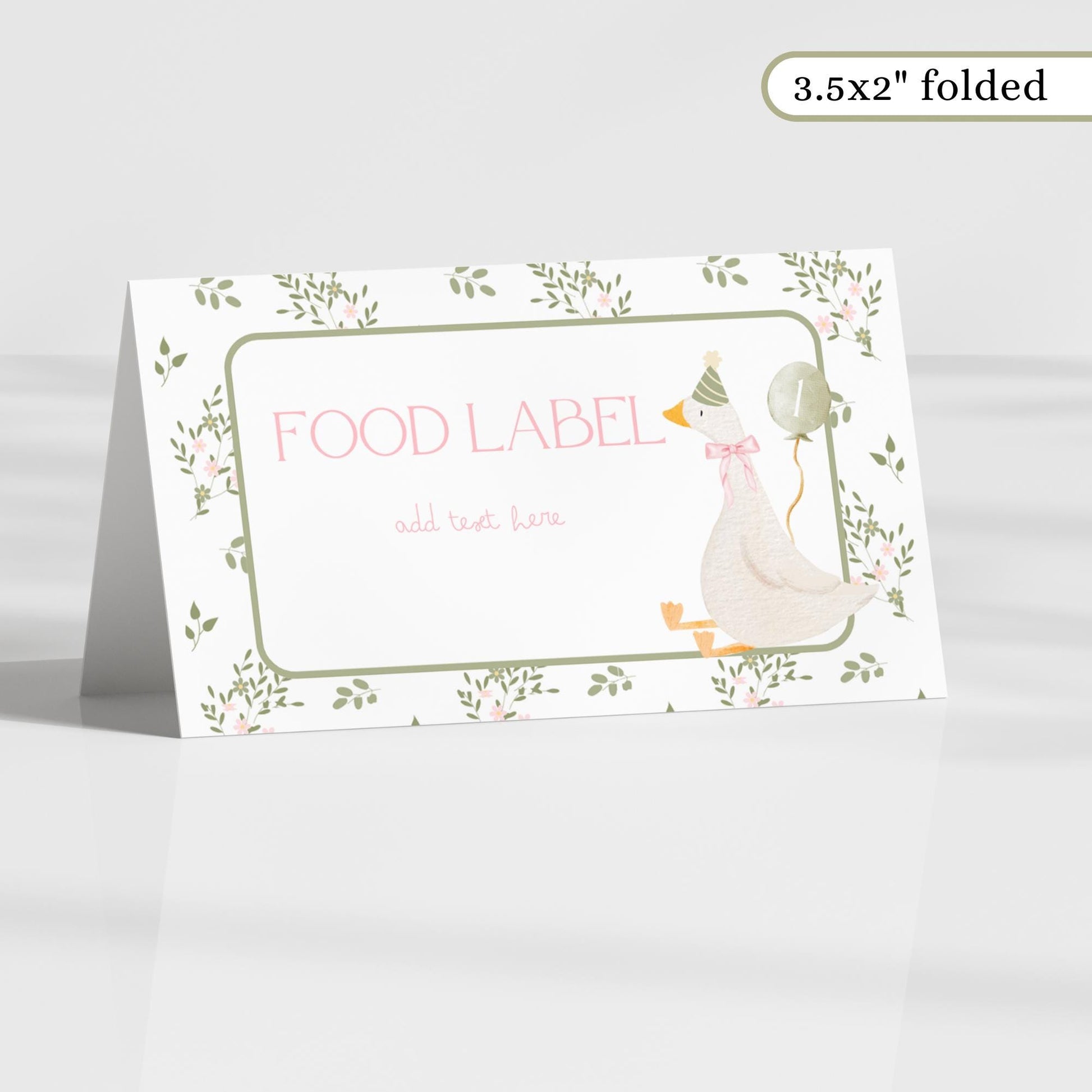 Silly Goose 1st Birthday Buffet Labels Goose 1st Birthday Place Cards First Birthday Food Labels One Lucky Duck Birthday Goose Baby Shower