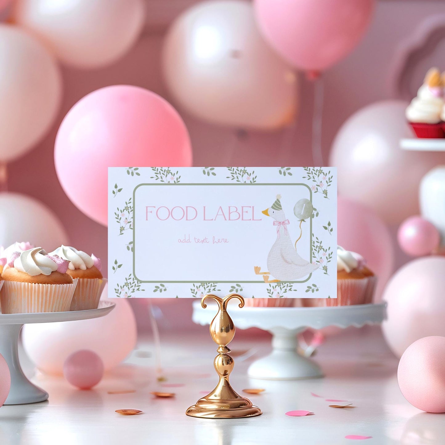 Silly Goose 1st Birthday Buffet Labels Goose 1st Birthday Place Cards First Birthday Food Labels One Lucky Duck Birthday Goose Baby Shower