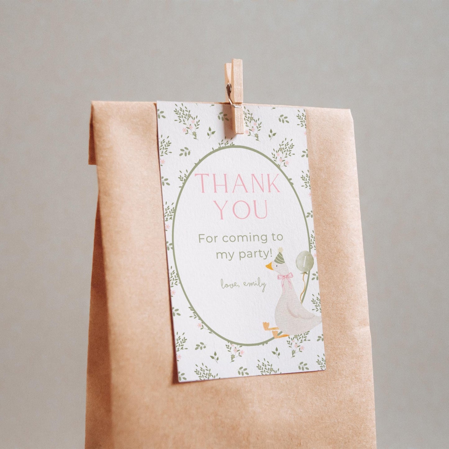 One Silly Goose Birthday Favor Thank You Tag Template Download Goose Theme First Birthday Party Printable Favor Gift Tag 1st Birthday