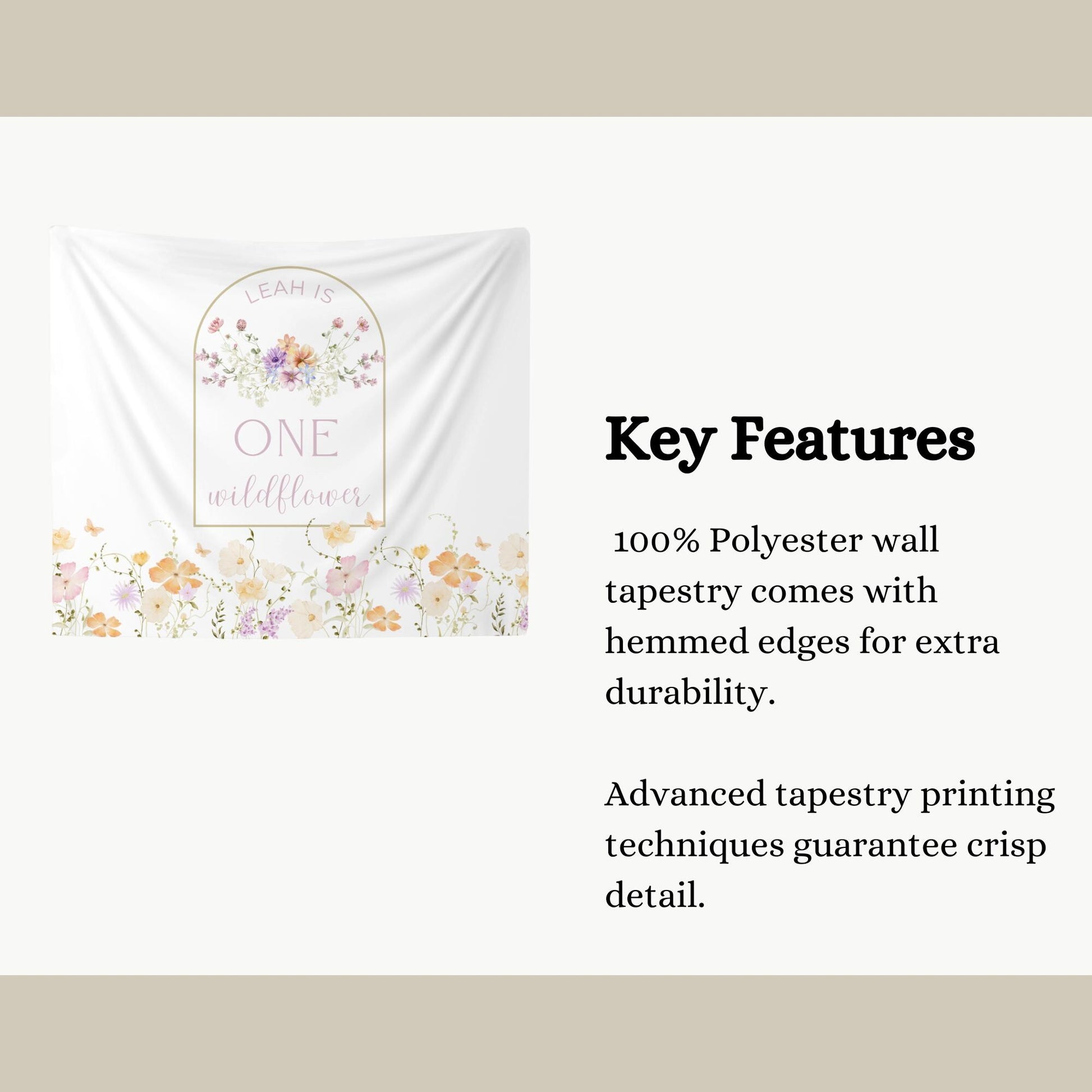 Wildflower One Birthday Banner, Floral High Chair Decor, First Birthday Party Decorations for Girls