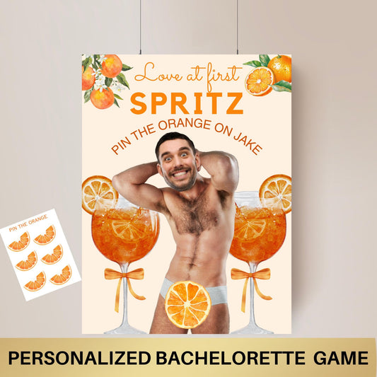 Love at First Spritz Bachelorette Personalized Game Girls just wanna have sun Hen Do Feeling Spritzy The bride needs a Spritz Groom Face