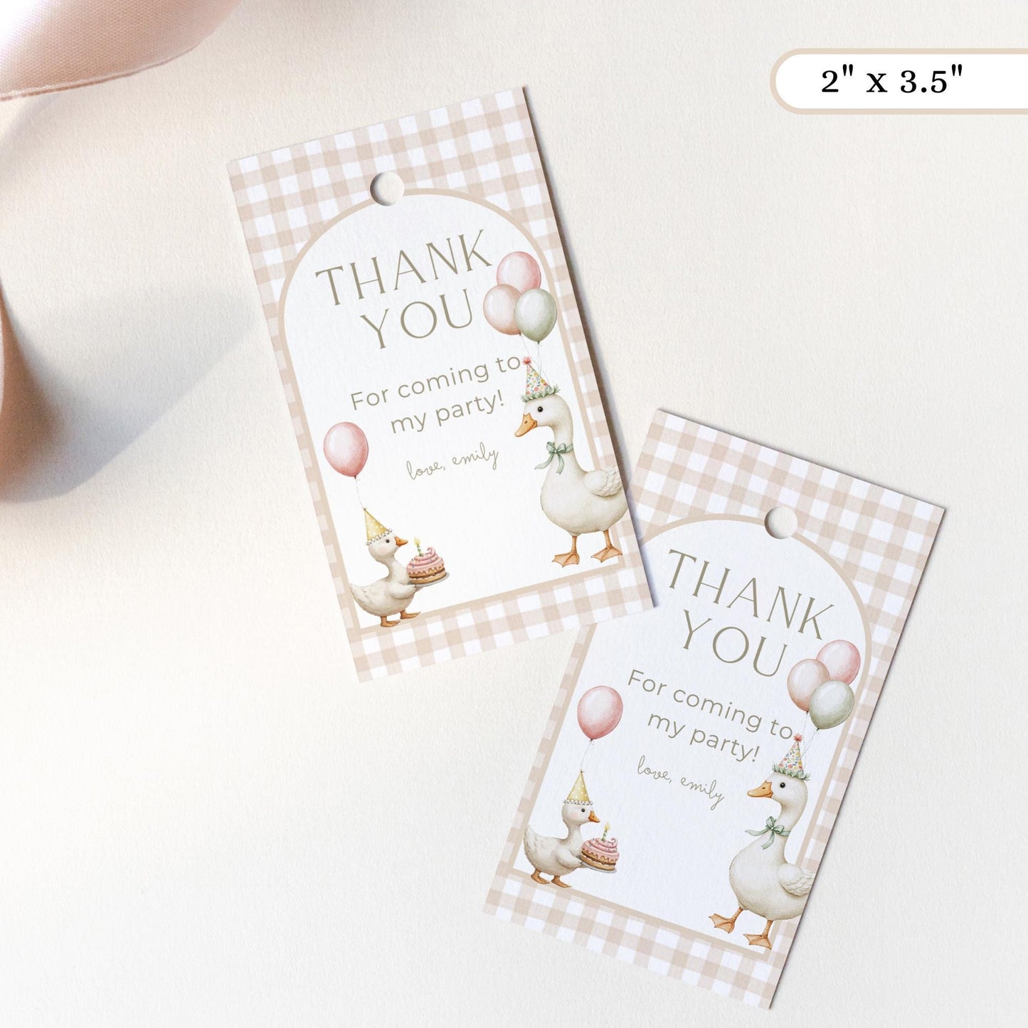 One Silly Goose Birthday Favor Thank You Tag Template Gender Neutral Goose Theme First Birthday Party Printable Favor Gift Tag 1st Birthday