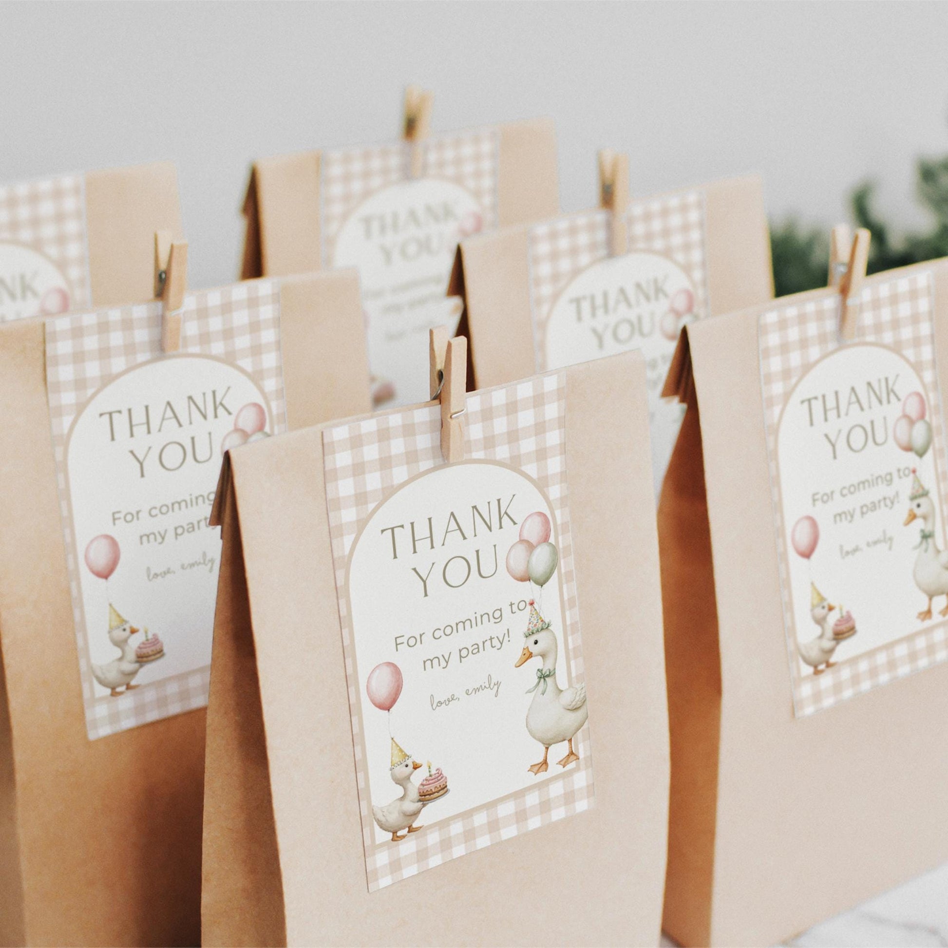 One Silly Goose Birthday Favor Thank You Tag Template Gender Neutral Goose Theme First Birthday Party Printable Favor Gift Tag 1st Birthday