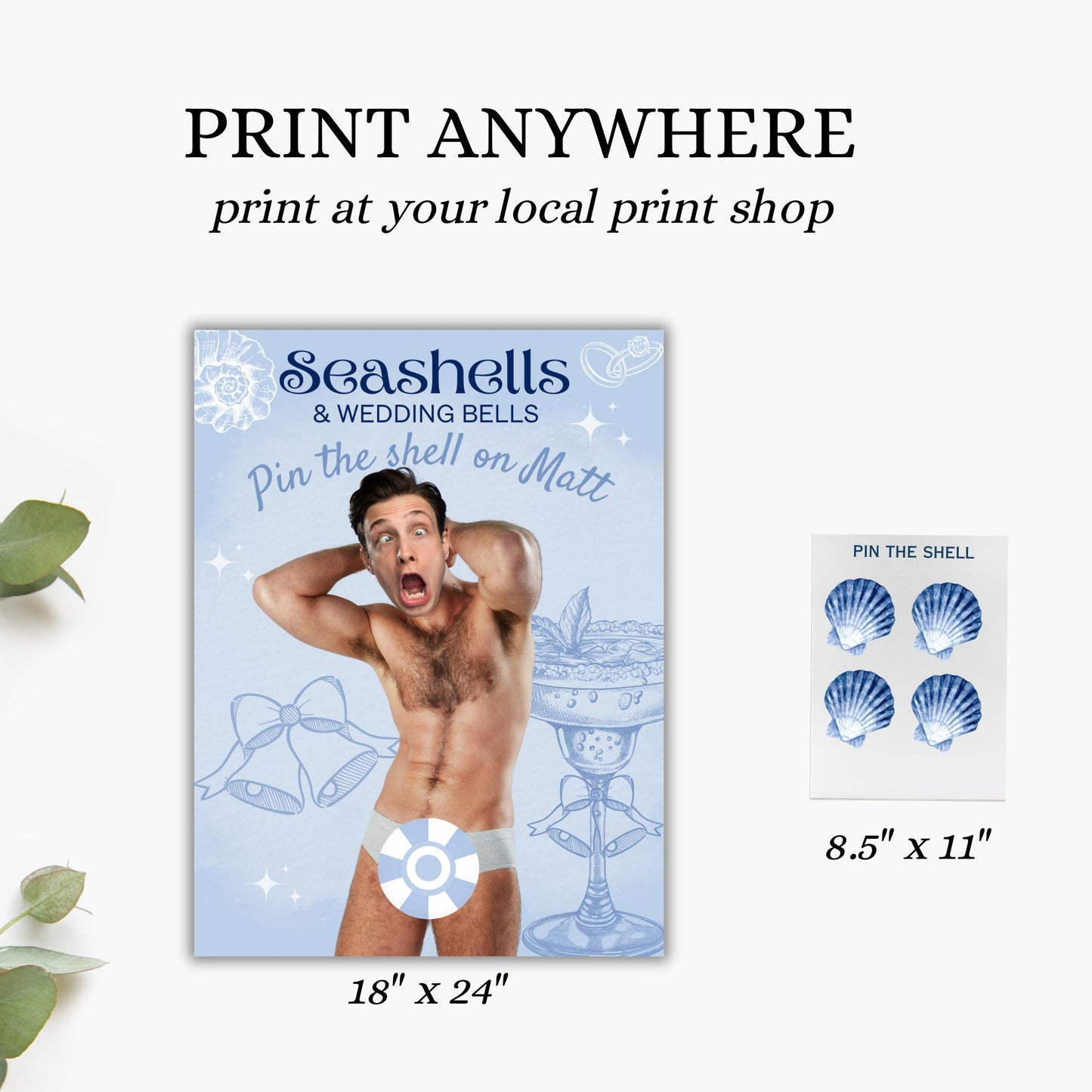 Seashells and Wedding Bells Coastal Bachelorette Party Game Last Toast on the coast  Beach Bach Editable Games Groom Face Decor Miami Bach
