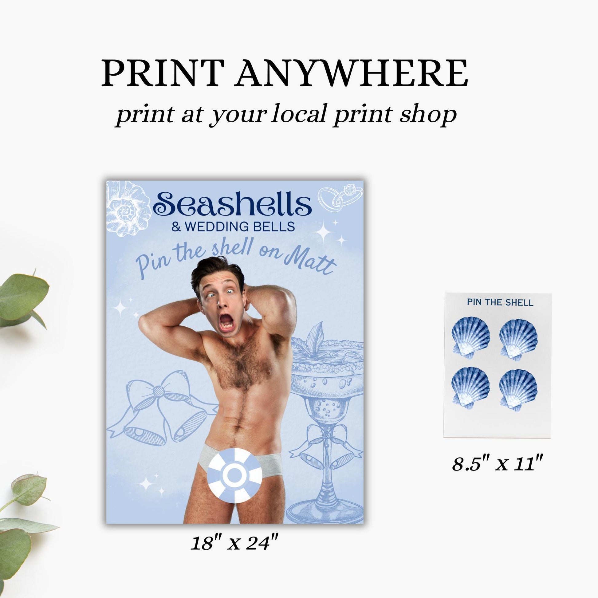 Seashells and Wedding Bells Coastal Bachelorette Party Game Last Toast on the coast  Beach Bach Editable Games Groom Face Decor Miami Bach