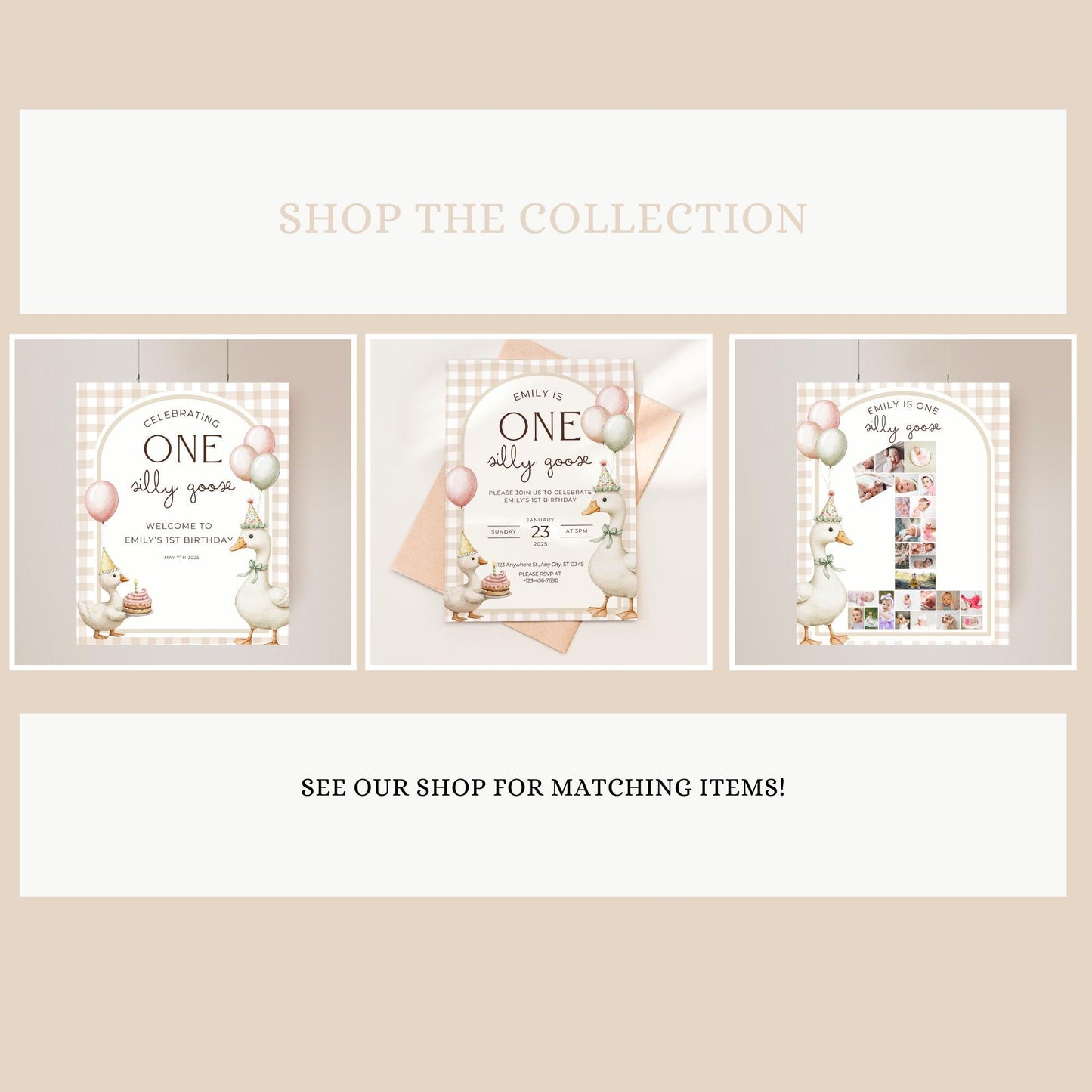 One Silly Goose Birthday Favor Thank You Tag Template Gender Neutral Goose Theme First Birthday Party Printable Favor Gift Tag 1st Birthday