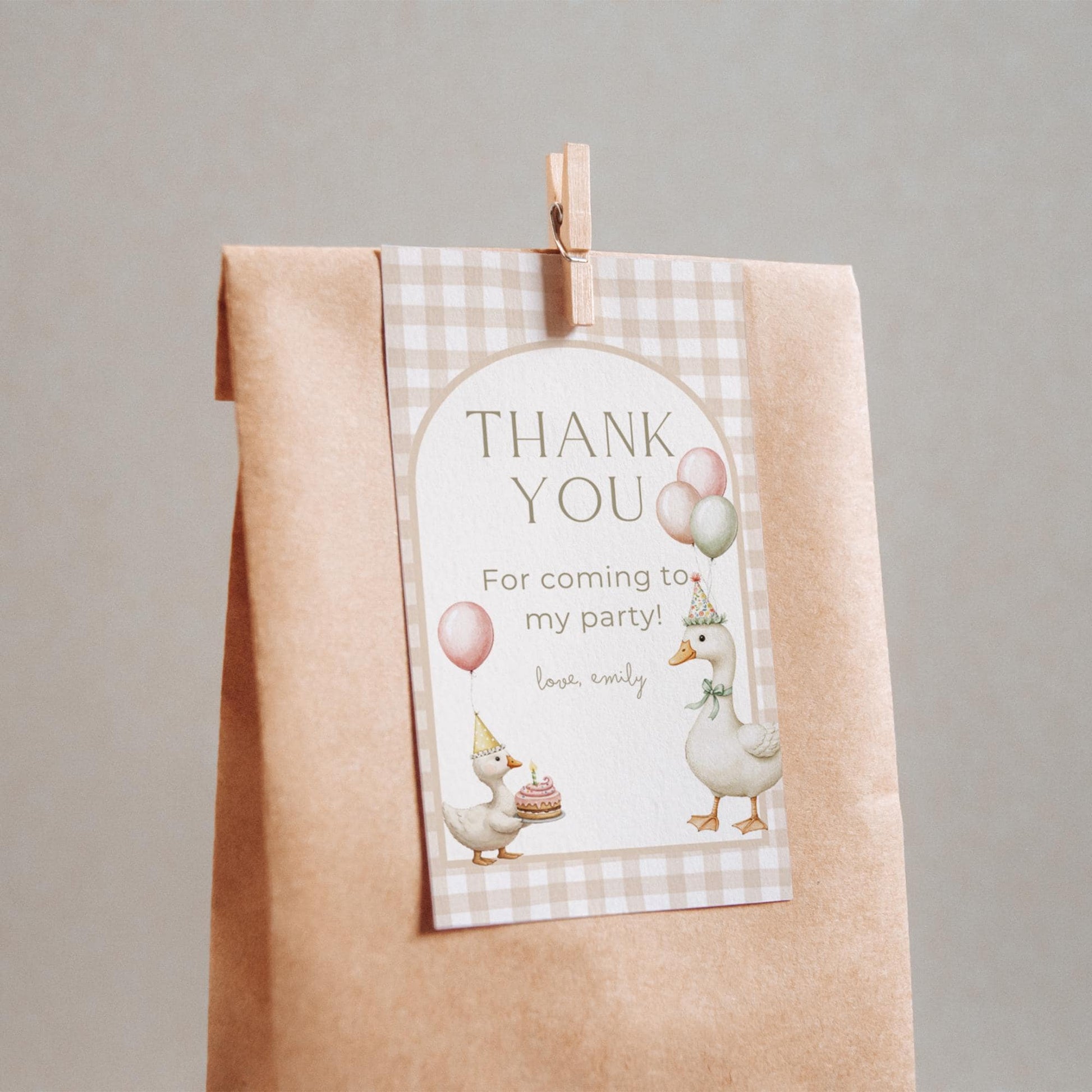 One Silly Goose Birthday Favor Thank You Tag Template Gender Neutral Goose Theme First Birthday Party Printable Favor Gift Tag 1st Birthday