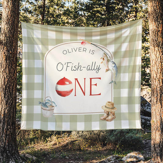 Ofishally One Birthday Personalized Banner 1st Birthday Fishing Party Decor Photo Backdrop The Big One Custom Banner First Birthday Ideas
