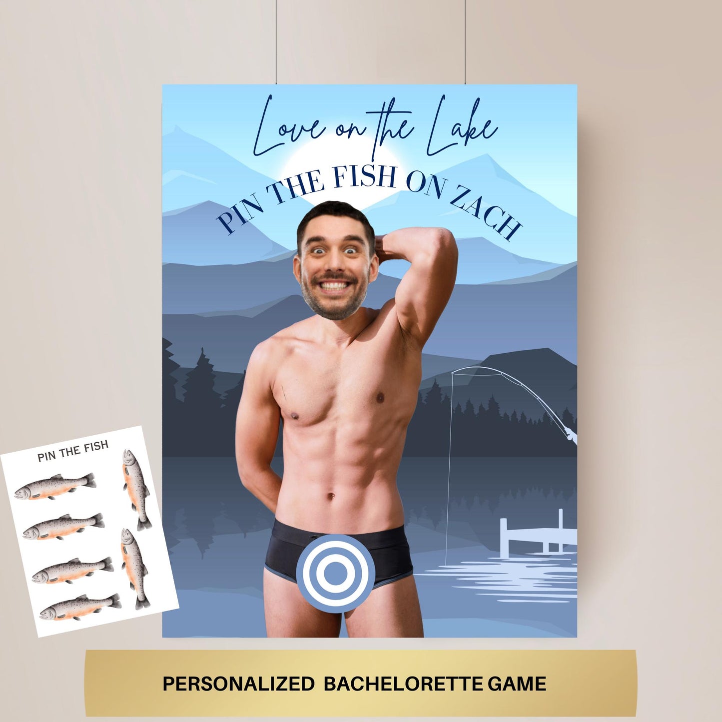 Love on the Lake Bachelorette Party Game Template Lake bach personalized decor sign Beach Bach Editable Games Groom Face Decor Lake Tahoe