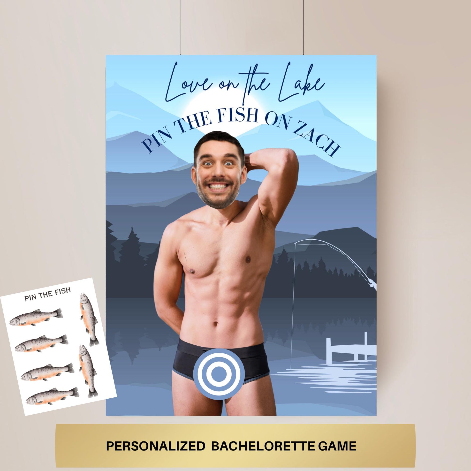 Love on the Lake Bachelorette Party Game Template Lake bach personalized decor sign Beach Bach Editable Games Groom Face Decor Lake Tahoe
