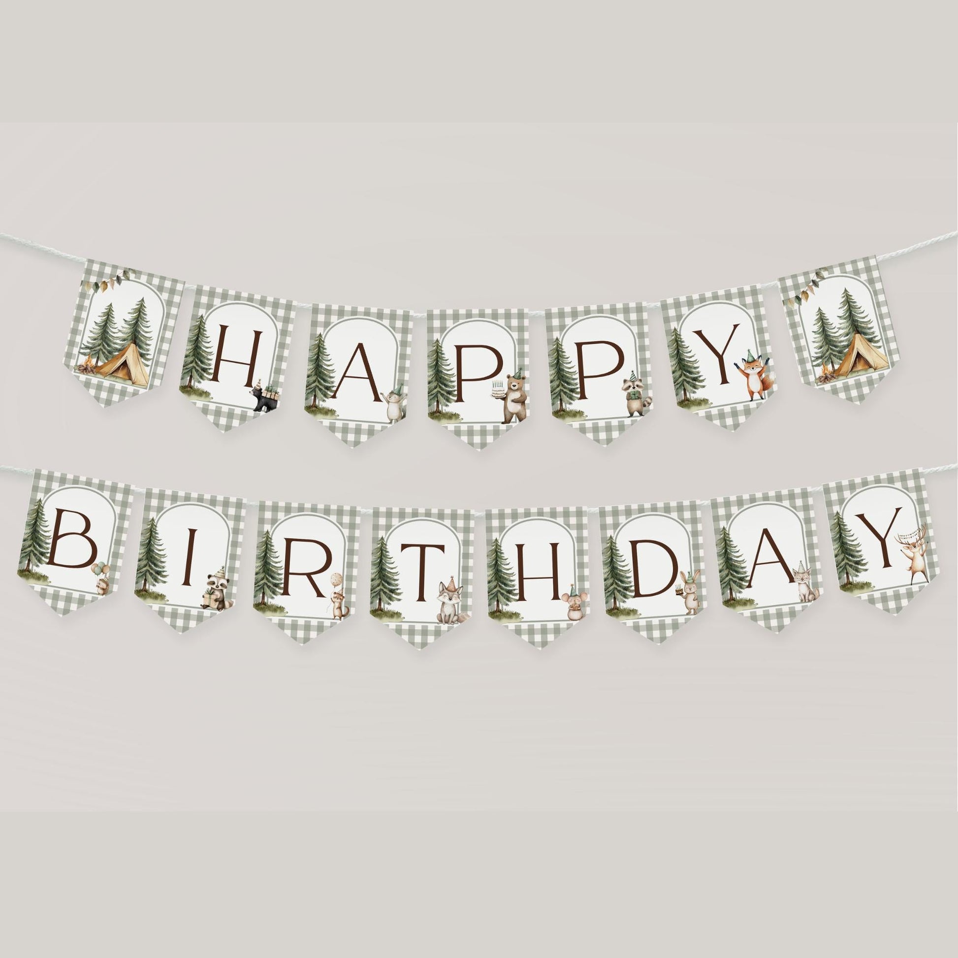 One Happy Camper Birthday Banner, Adventure Camping Decor, First Birthday Party, Outdoor Celebration Decorations