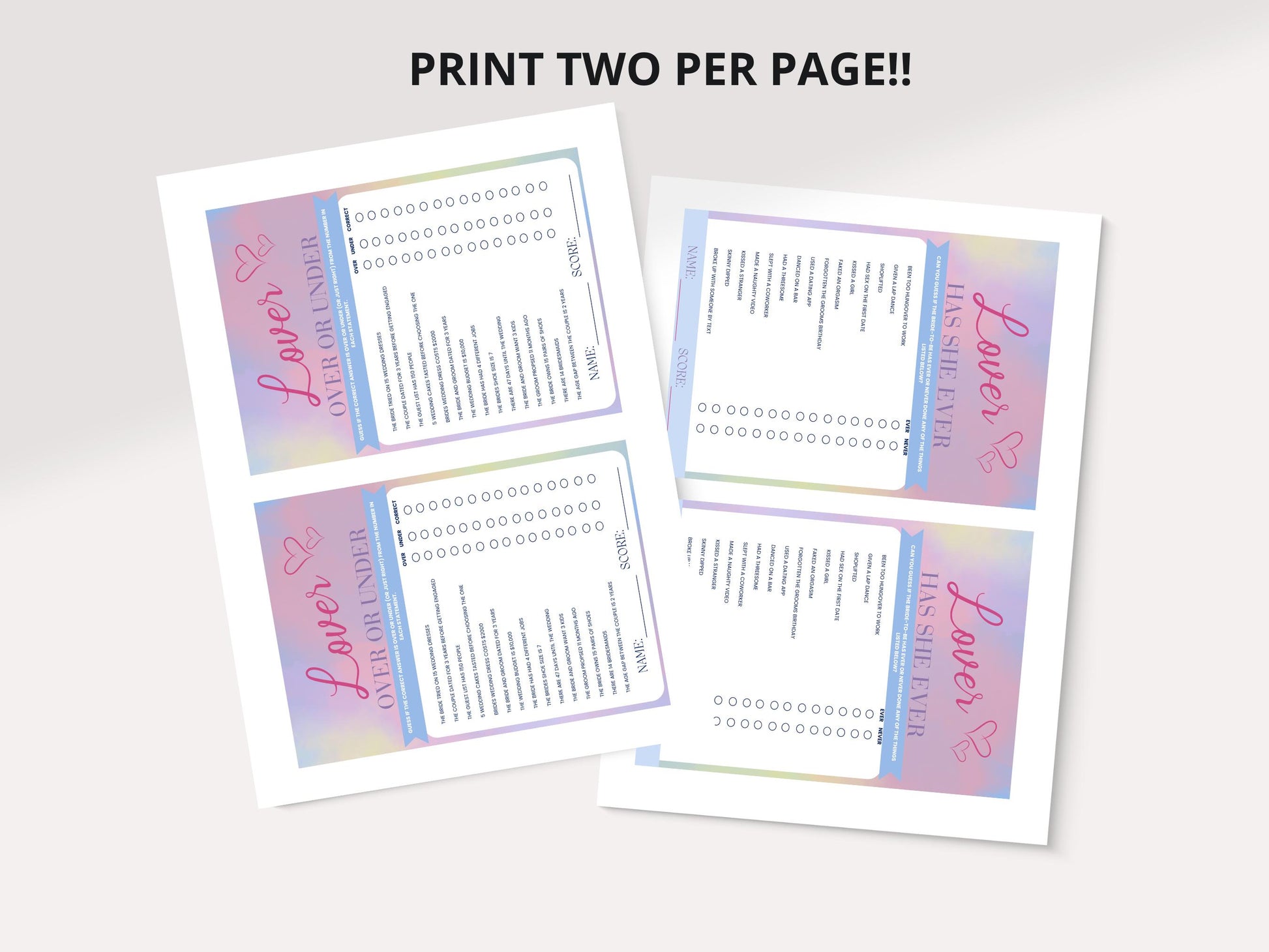She found her Lover bachelorette games bundle editable bridal shower drinking games Hen party So it's going to be forever bridal bingo
