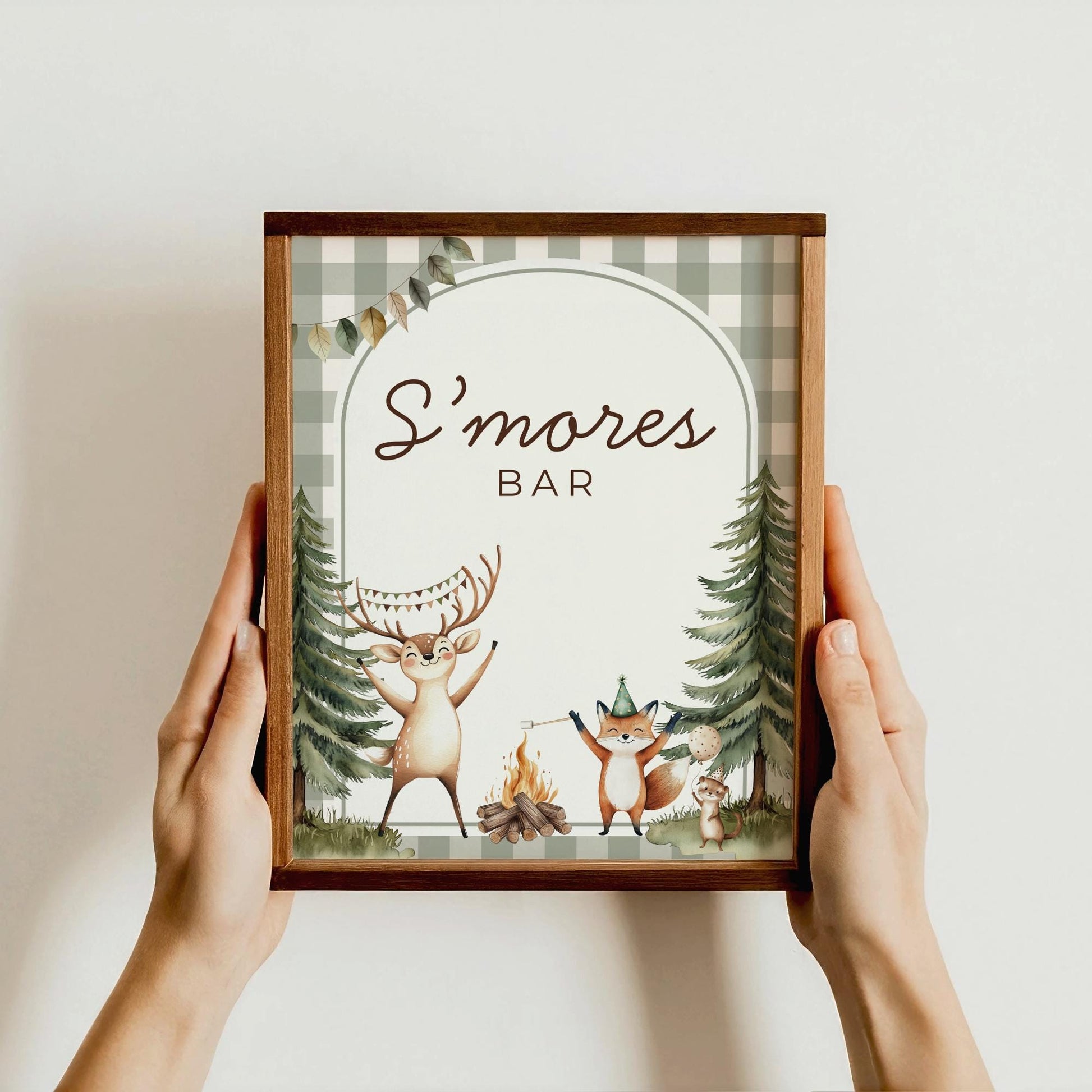 One Happy Camper Birthday Editable Sign Bundle Camping Themed first Birthday Premade signs Woodland 1st birthday table signs Wild One Party