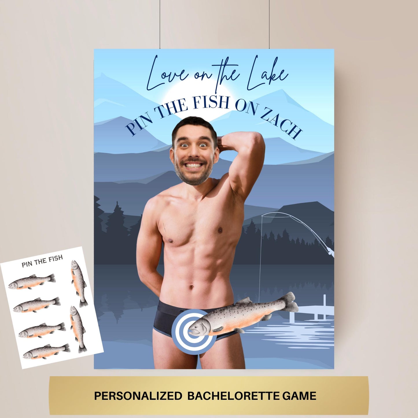 Love on the Lake Bachelorette Party Game Template Lake bach personalized decor sign Beach Bach Editable Games Groom Face Decor Lake Tahoe