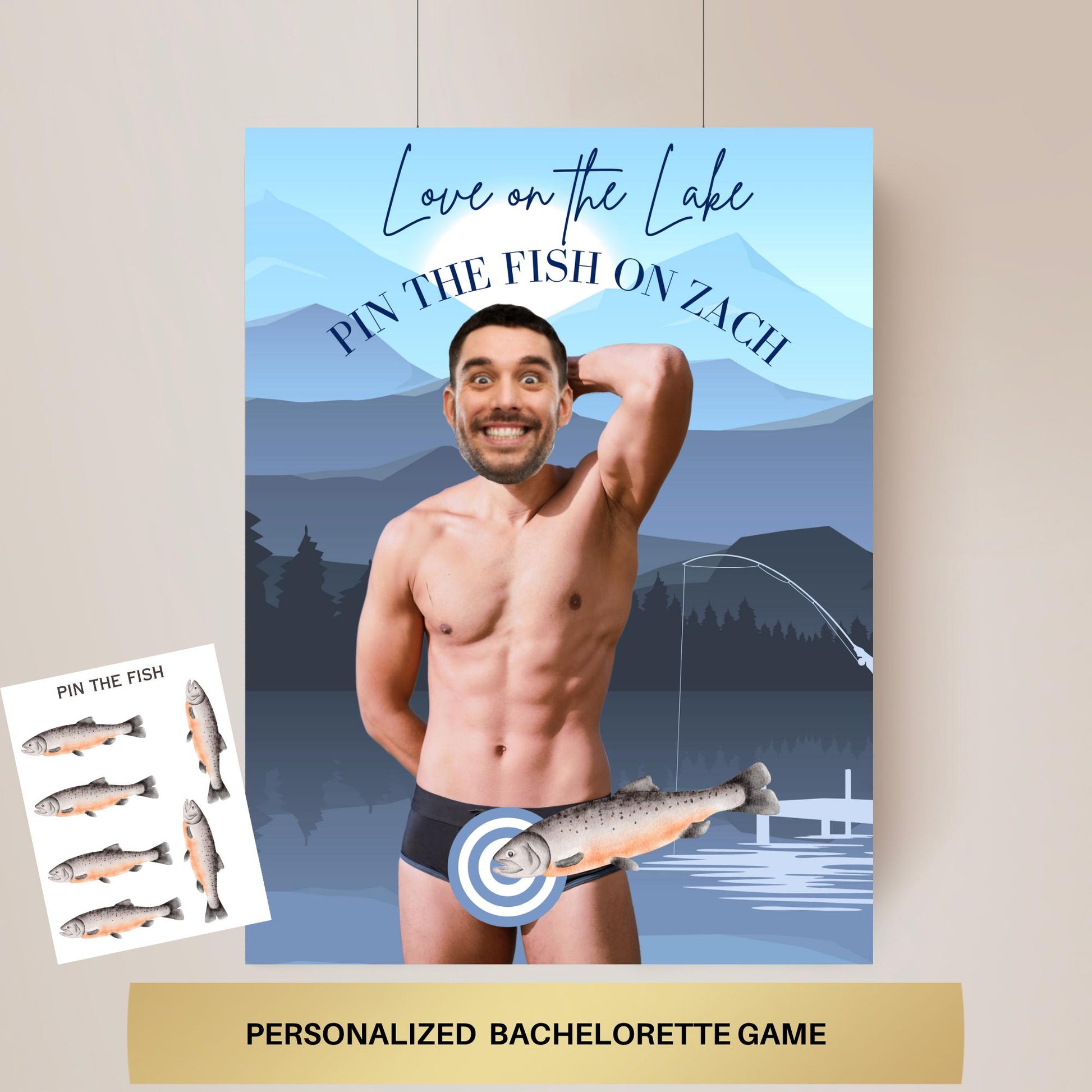 Love on the Lake Bachelorette Party Game Template Lake bach personalized decor sign Beach Bach Editable Games Groom Face Decor Lake Tahoe