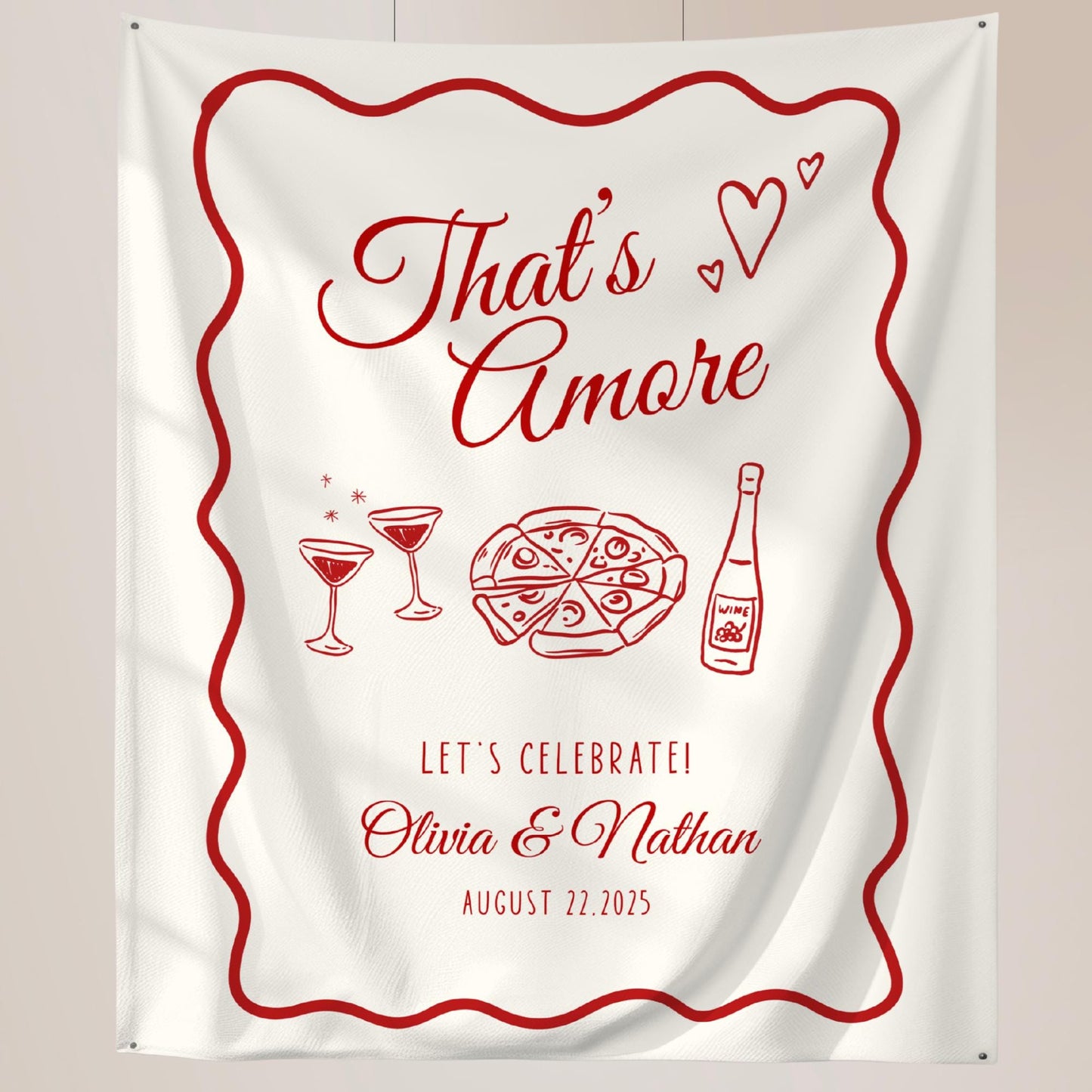 That's Amore Engagement Party Welcome Sign Amore Bridal Shower Sign Whimsical Italian Theme Bachelorette Pizza Rehearsal Dinner Decor