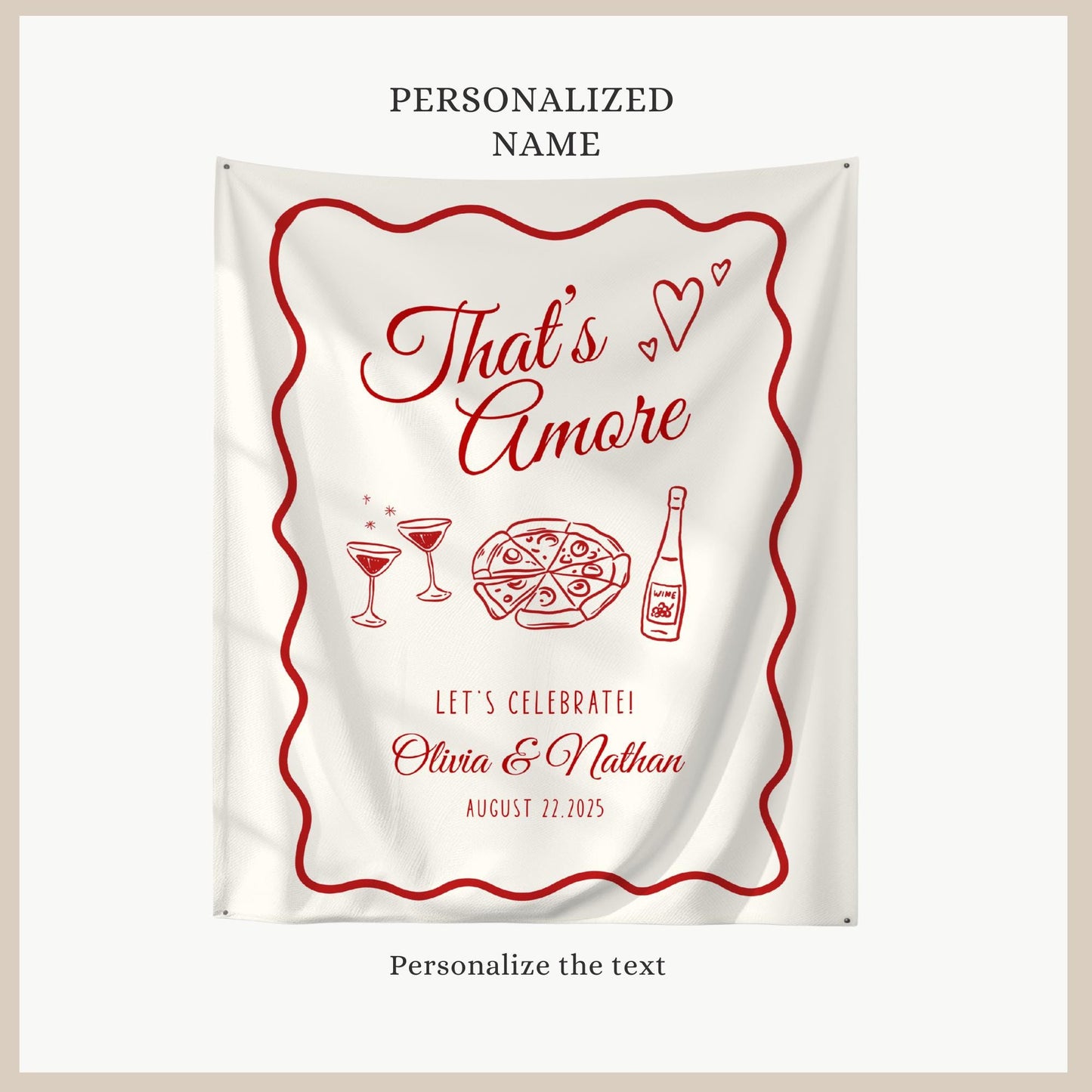 That's Amore Engagement Party Welcome Sign Amore Bridal Shower Sign Whimsical Italian Theme Bachelorette Pizza Rehearsal Dinner Decor