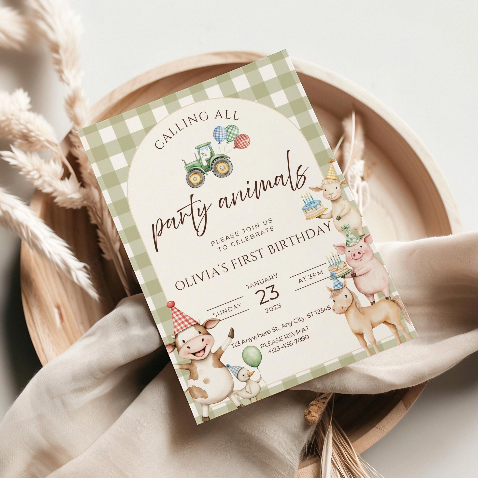 Farm Birthday Invitation Digital Download Party Invitation Farm Animals Birthday Party Animals Birthday Barnyard Theme Country Birthday Fun