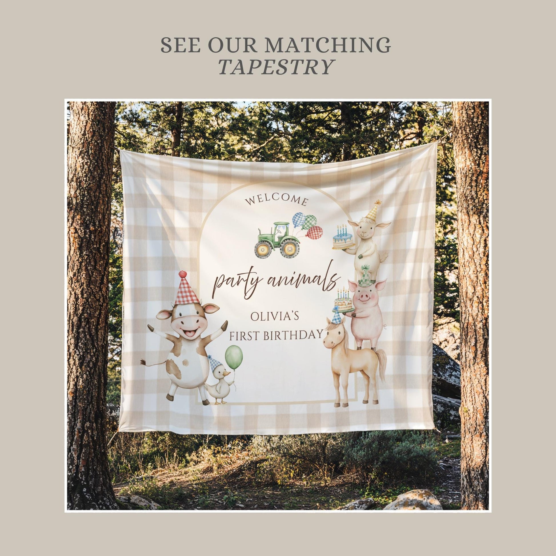 Farm Animal Happy Birthday Sign Barnyard Happy Birthday Banner Party Animals Birthday Bunting Farm 1st Birthday Party Printable Banner