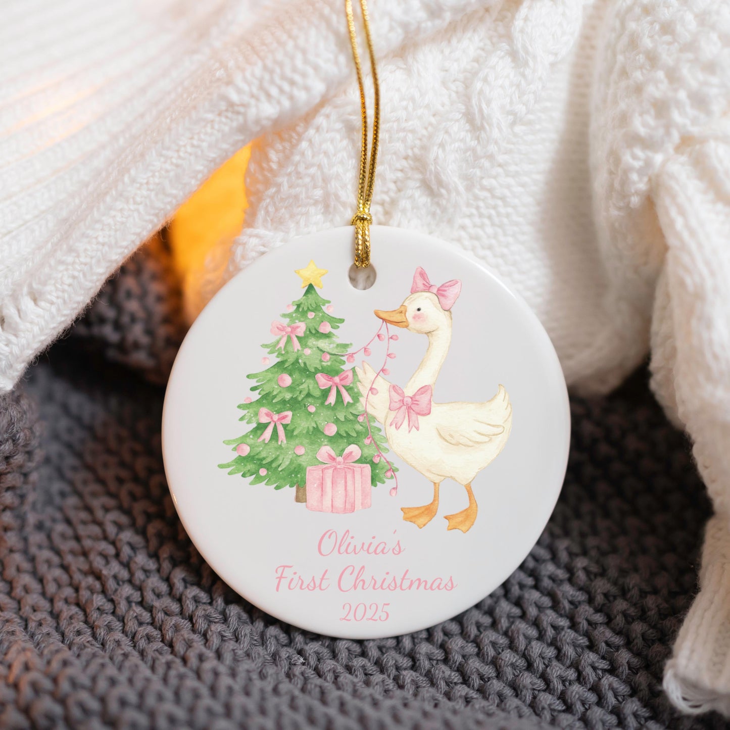 Silly Goose First Christmas Ornament, Custom Baby's First Xmas Keepsake, Unique Gift for New Parents