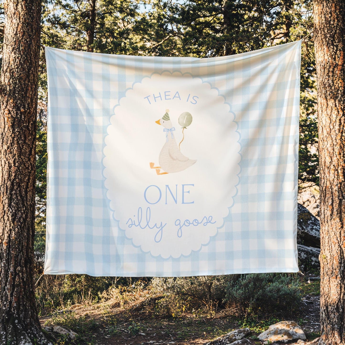 One Silly Goose Birthday Personalized Banner 1st Birthday Silly Goose Party Decor Photo Backdrop Goose Custom Banner First Birthday Ideas
