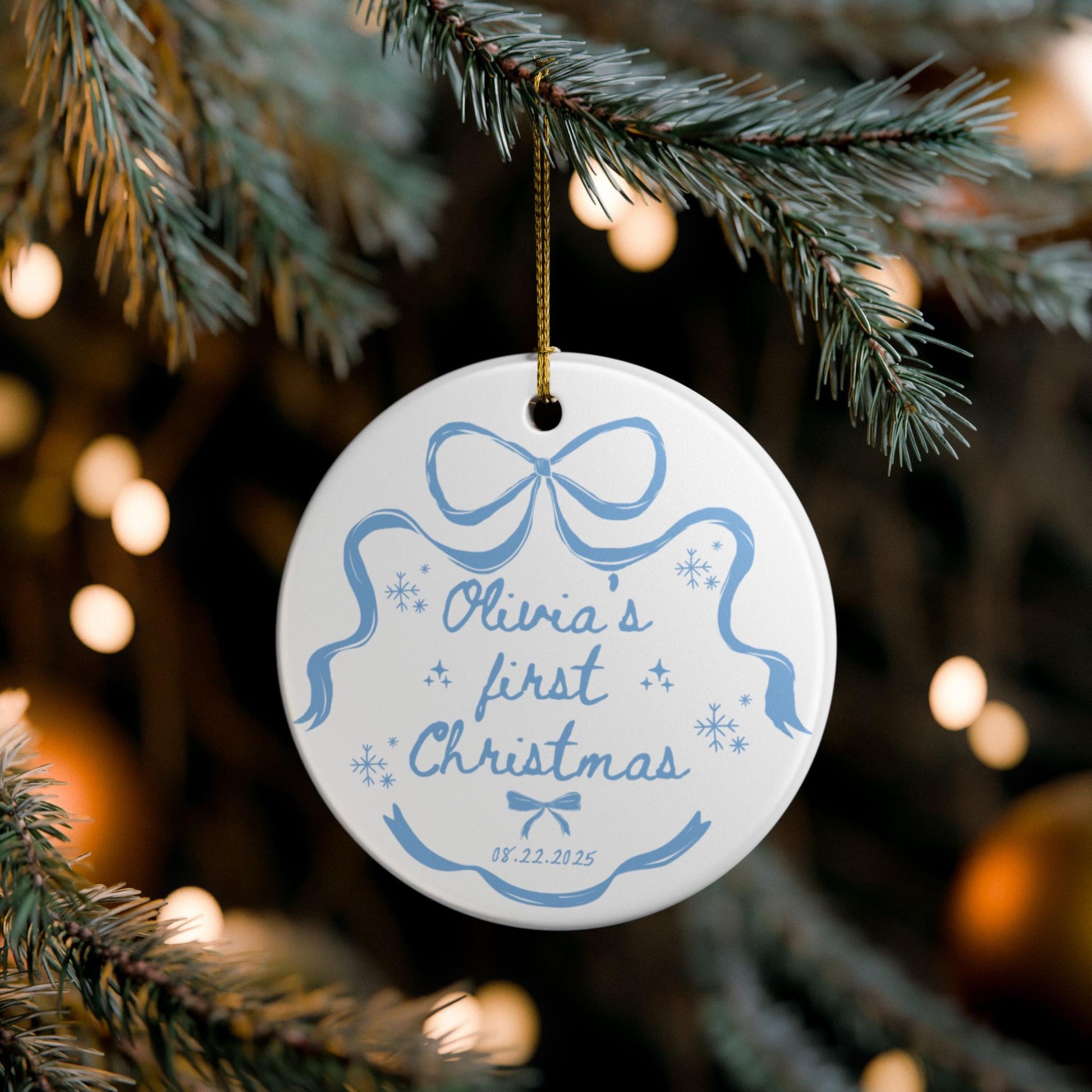 Baby Girl First Christmas Ornament, Adorable Personalized Keepsake, Custom Baby Christmas Gift, Unique Holiday Decor
