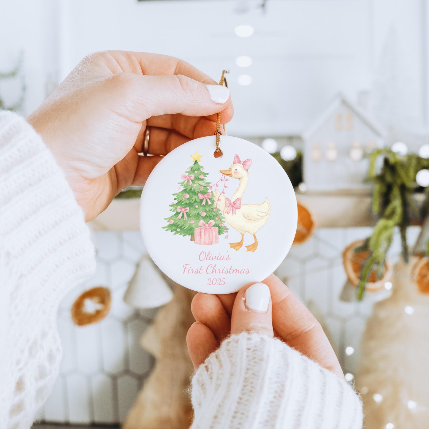 Silly Goose First Christmas Ornament, Personalized Baby's First Xmas Gift, Custom Keepsake for New Parents