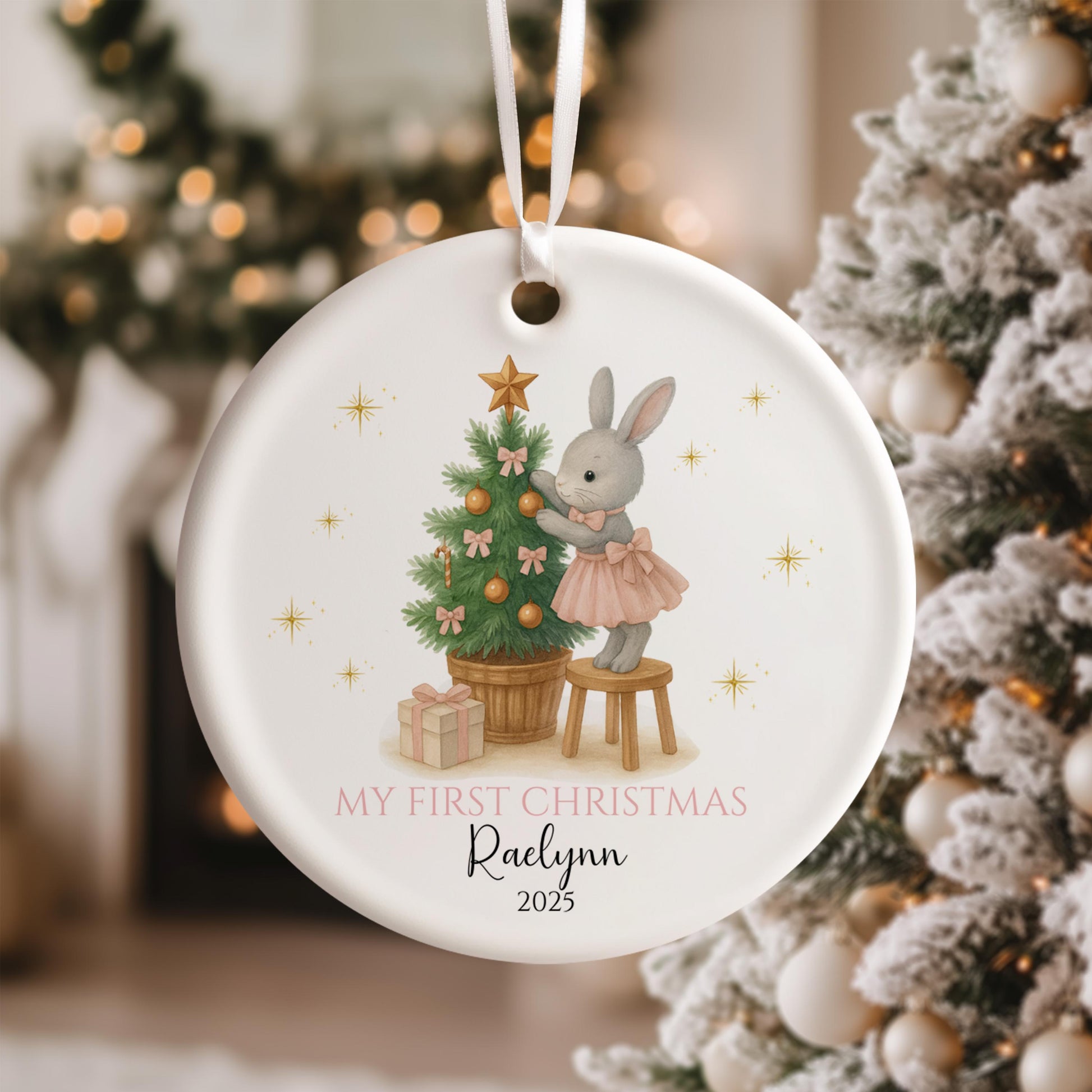 Baby Girl First Christmas Ornament Personalized Baby Christmas Ornament Baby's First Christmas Custom Baby Ornament Christmas Keepsake