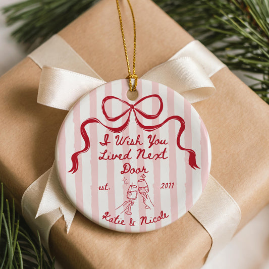 Long Distance Ornament, Unique Best Friend Gift, Personalized Christmas Keepsake, Friendship Moving Away Gift