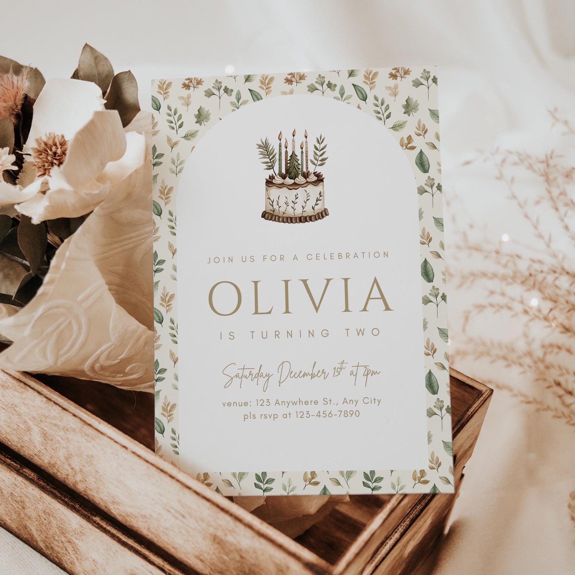 Boho Birthday Invitation Evite Woodland Birthday Invite Printable Template Editable Forrest Theme Party Decor Minimalist Boho Invitation