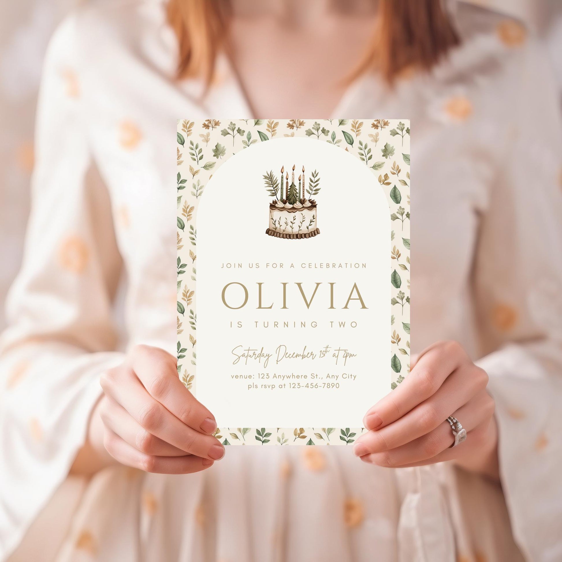 Boho Birthday Invitation Evite Woodland Birthday Invite Printable Template Editable Forrest Theme Party Decor Minimalist Boho Invitation