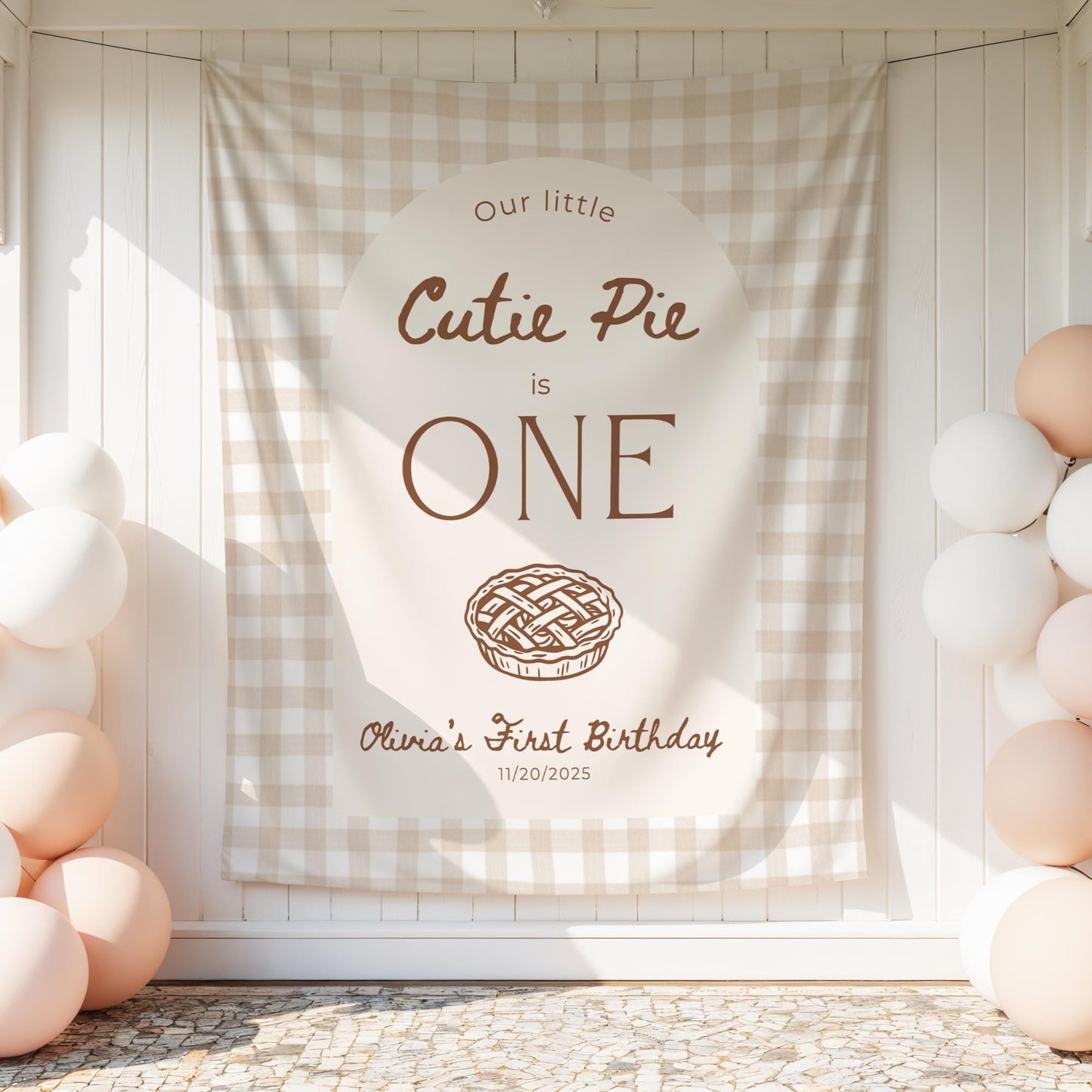 Our Little Cutie is Turning 1 Banner, Our Cutie Pie is One Backdrop, A Little Cutie Pie Sign, Our Cutie Pie is Turning 1 Birthday Decor
