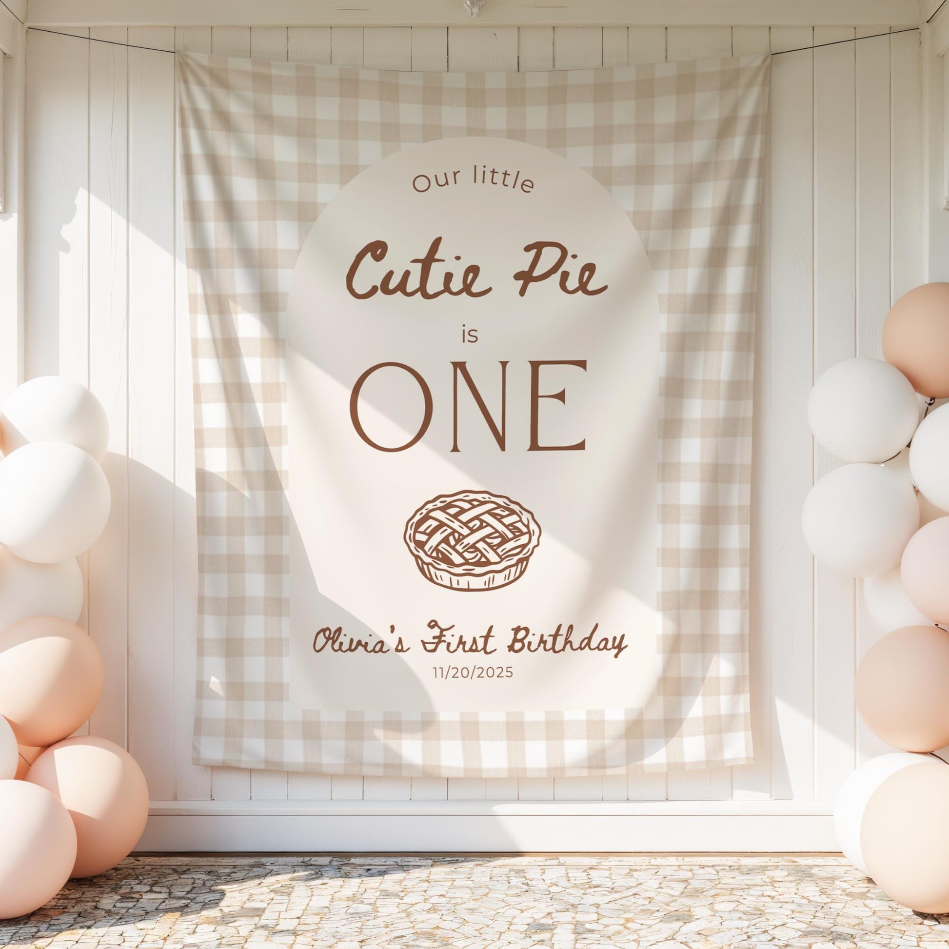 Our Little Cutie is Turning 1 Banner, Our Cutie Pie is One Backdrop, A Little Cutie Pie Sign, Our Cutie Pie is Turning 1 Birthday Decor