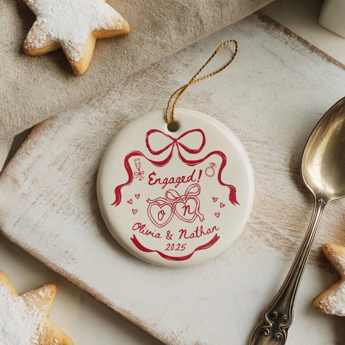 Engaged Ornament Engagement Gift Engagement Ornament Couples Ornament Engagement Announcement Wedding Gift Christmas Engagement Baubles