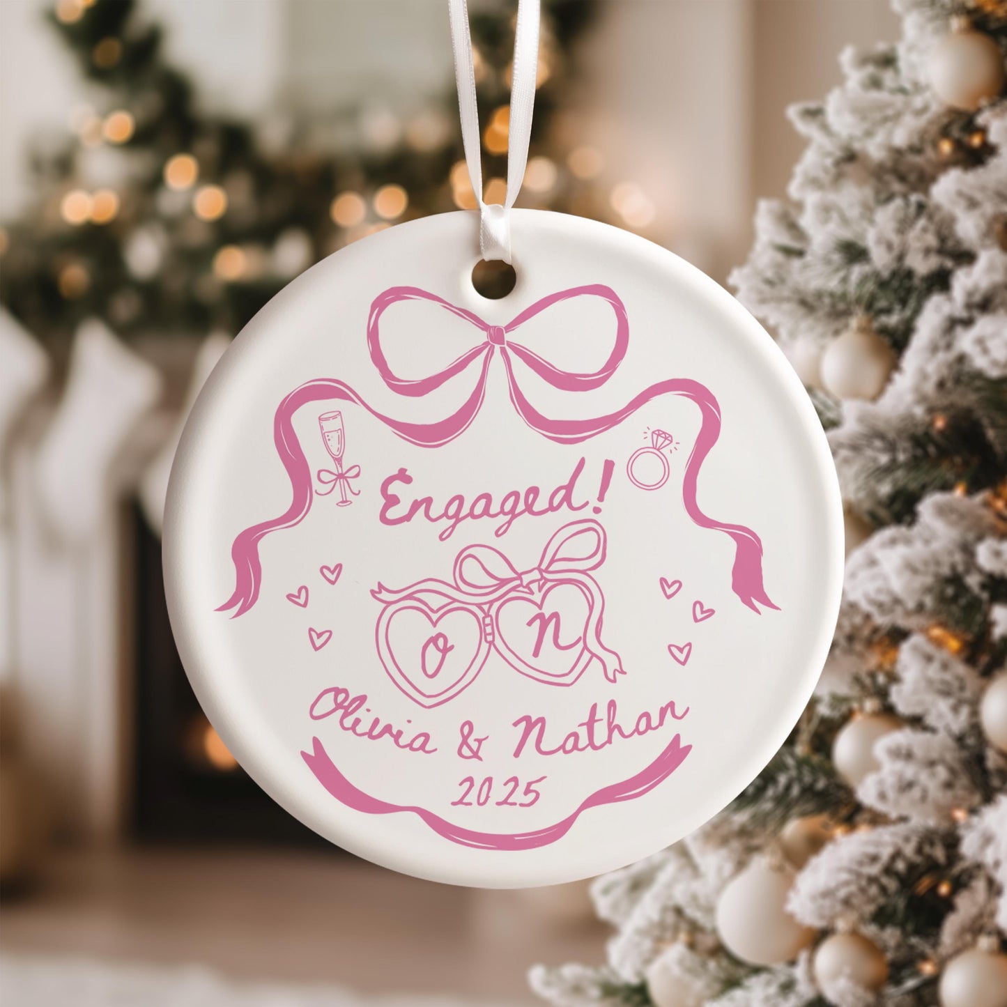 Engaged Ornament Engagement Gift Engagement Ornament Couples Ornament Engagement Announcement Wedding Gift Christmas Engagement Baubles