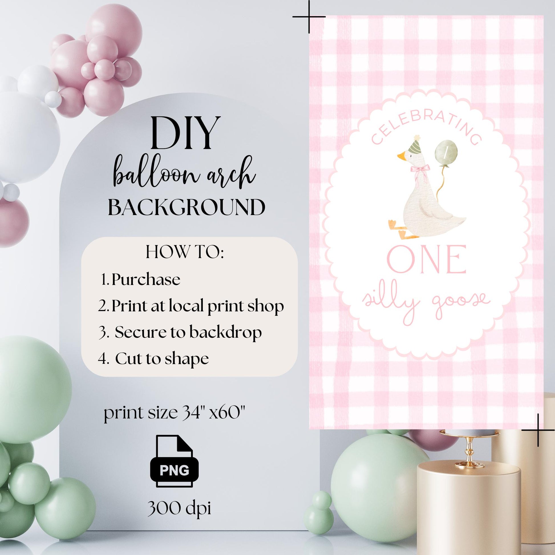 One Silly Goose Birthday Arch Background Goose First Birthday Party Decor Balloon Arch Backdrop One Silly Goose 1st Birthday Photo Backdrop