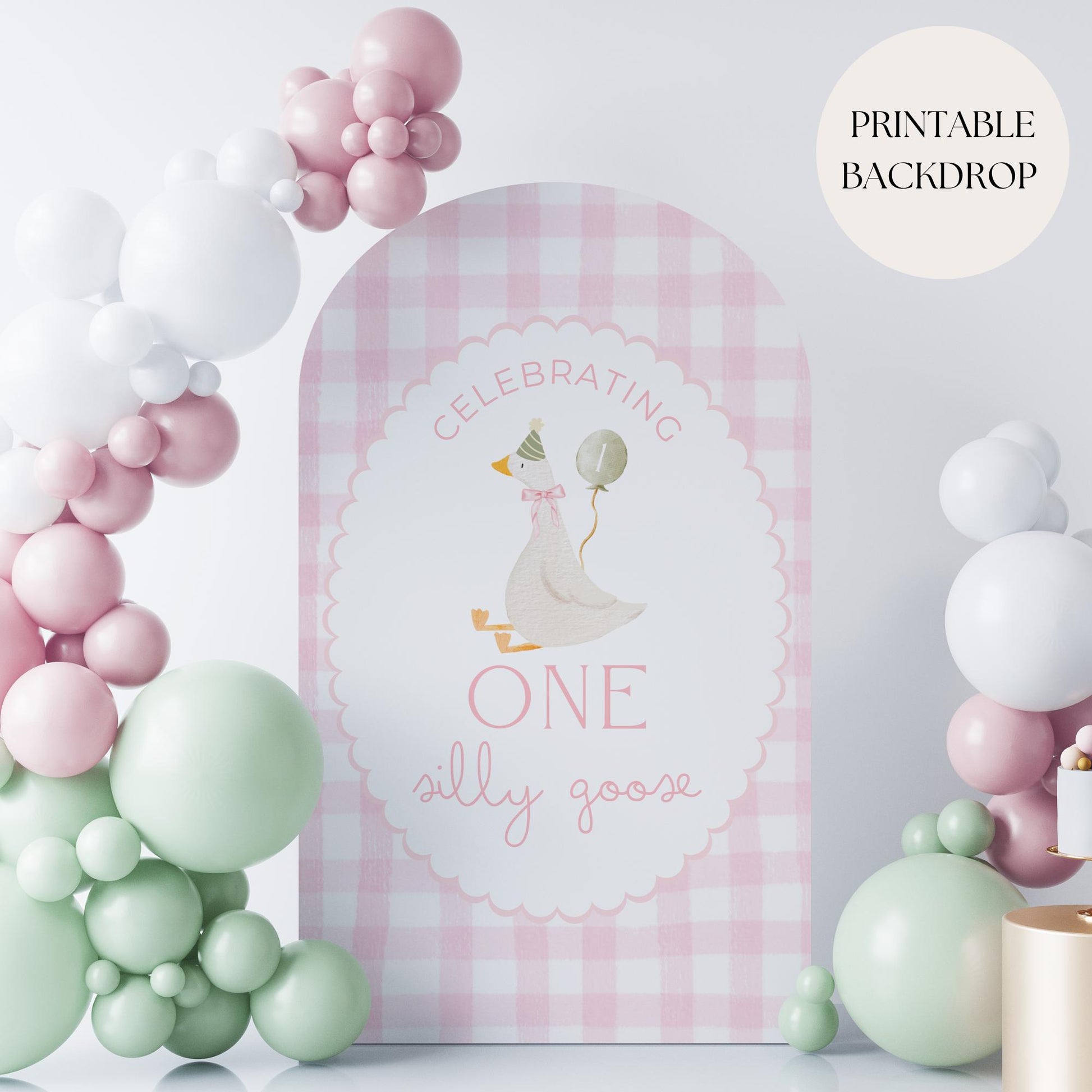 One Silly Goose Birthday Arch Background Goose First Birthday Party Decor Balloon Arch Backdrop One Silly Goose 1st Birthday Photo Backdrop