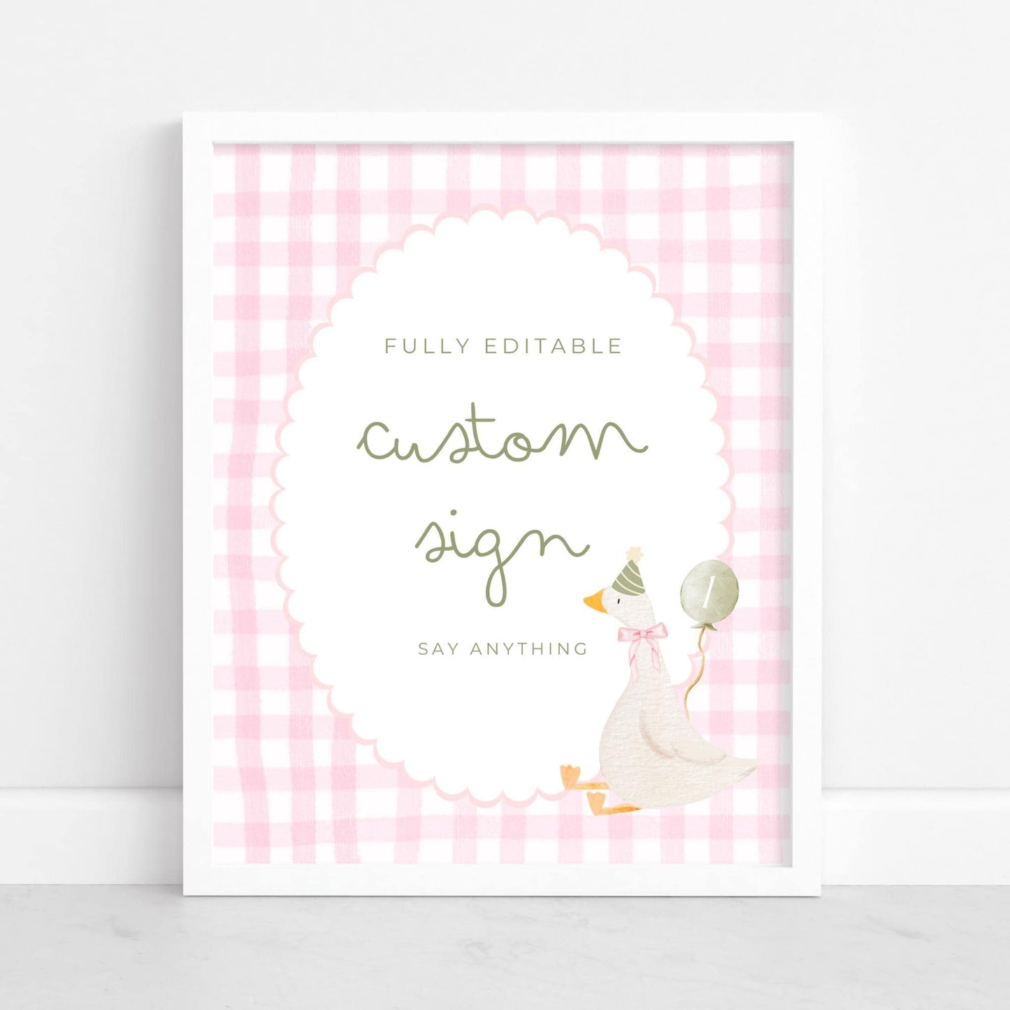 One Silly Goose Birthday Editable Custom Sign Goose Theme 1st Birthday Sign Silly Goose First Birthday Table Sign Nursery Rhyme party decor