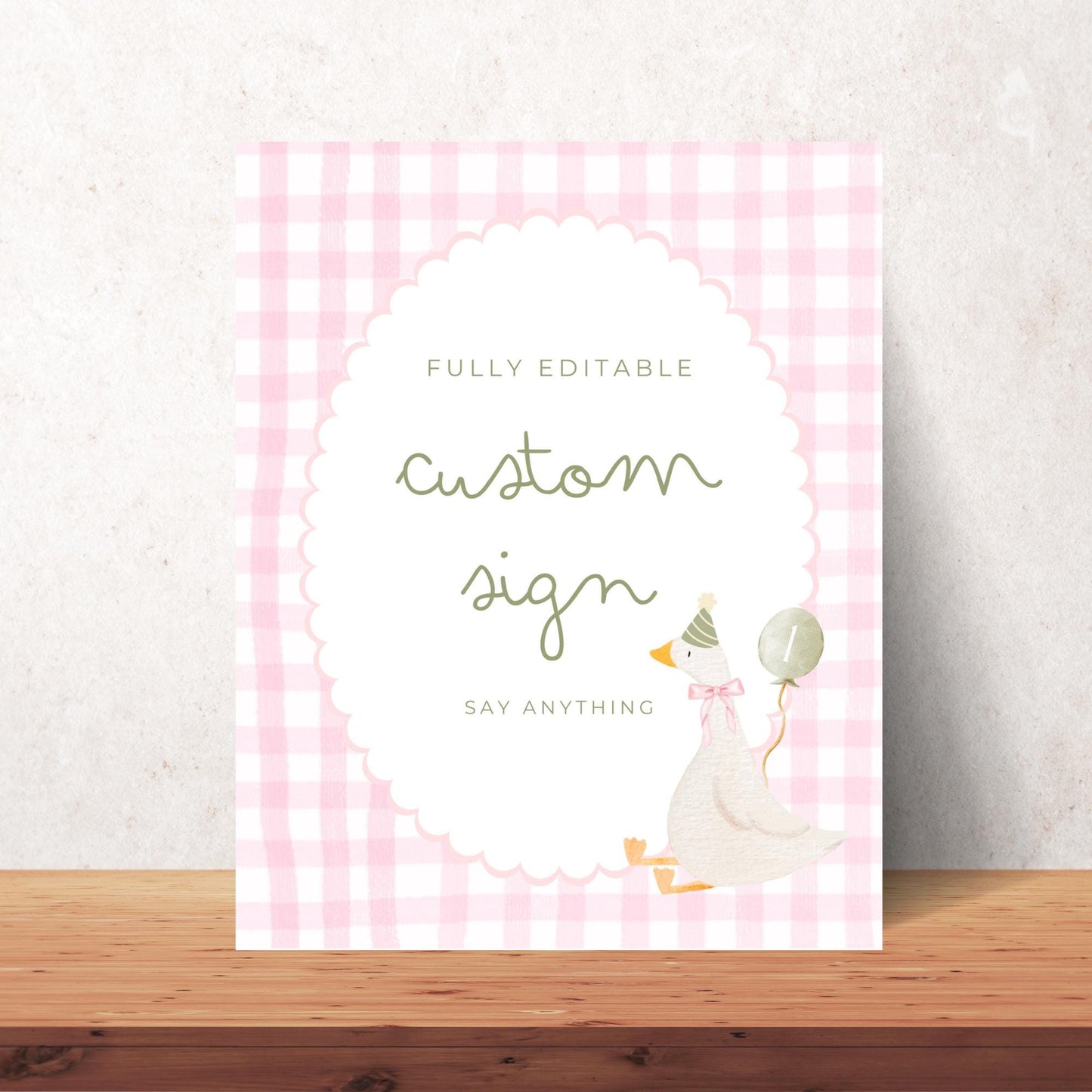 One Silly Goose Birthday Editable Custom Sign Goose Theme 1st Birthday Sign Silly Goose First Birthday Table Sign Nursery Rhyme party decor