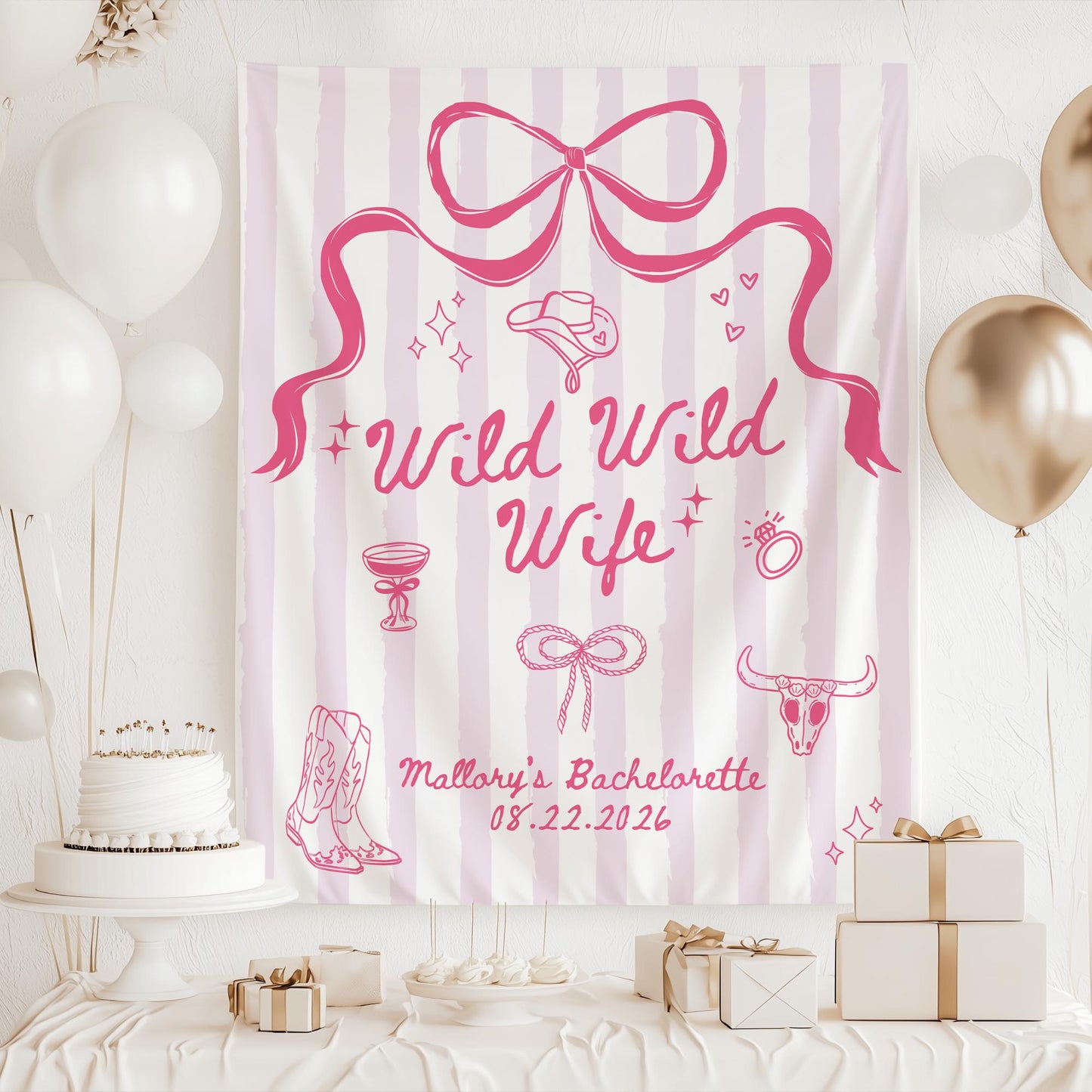 Wild Wild Wife Bachelorette Banner Cowgirl Bachelorette Decor Nashville Bachelorette Welcome Sign Western Bachelorette Backdrop
